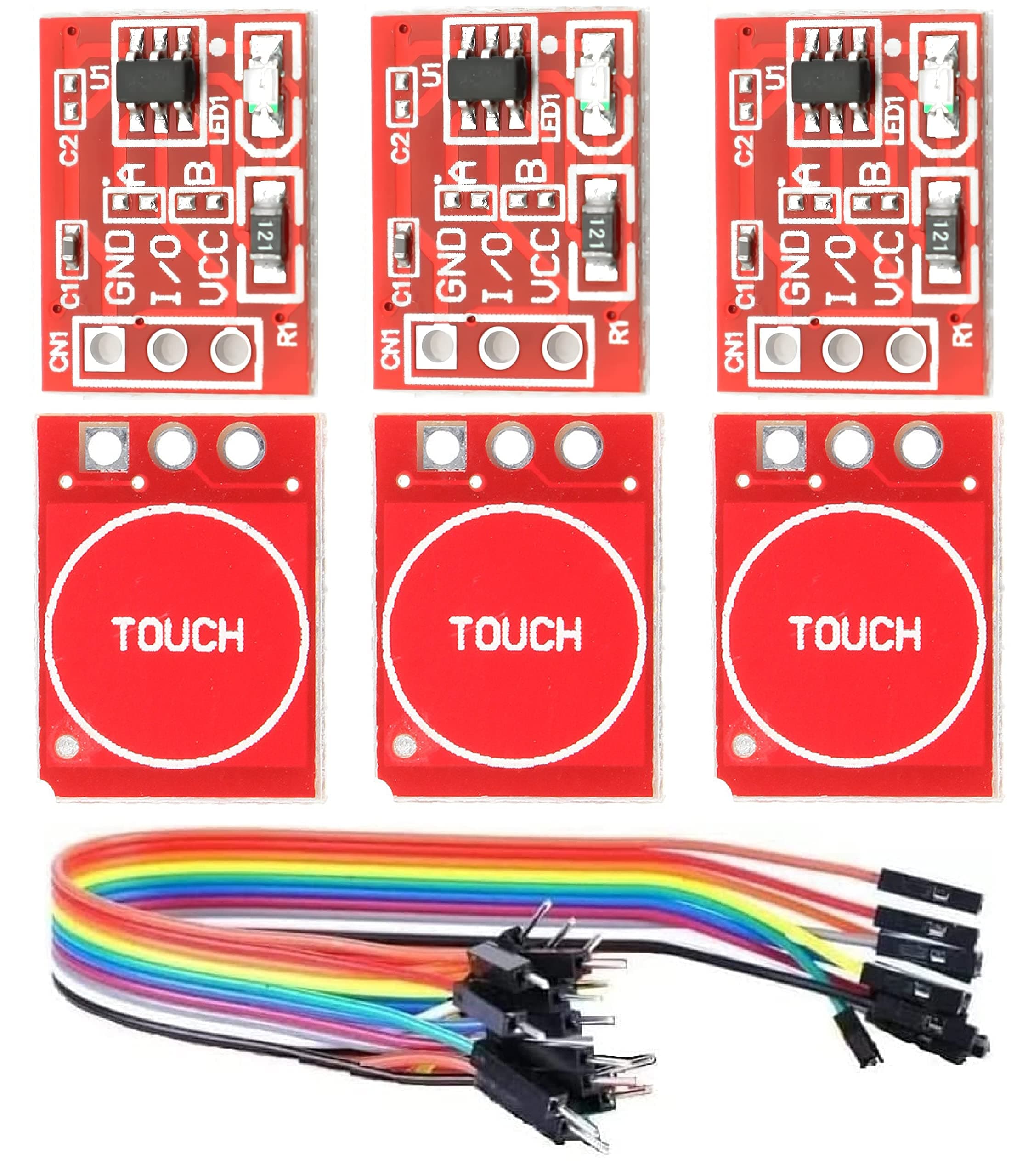 WWZMDiB 6Pcs TTP223 Digital Capacitive Touch Sensor, Self Calibration Self Lock Button Switch Module 2.5~5.5V