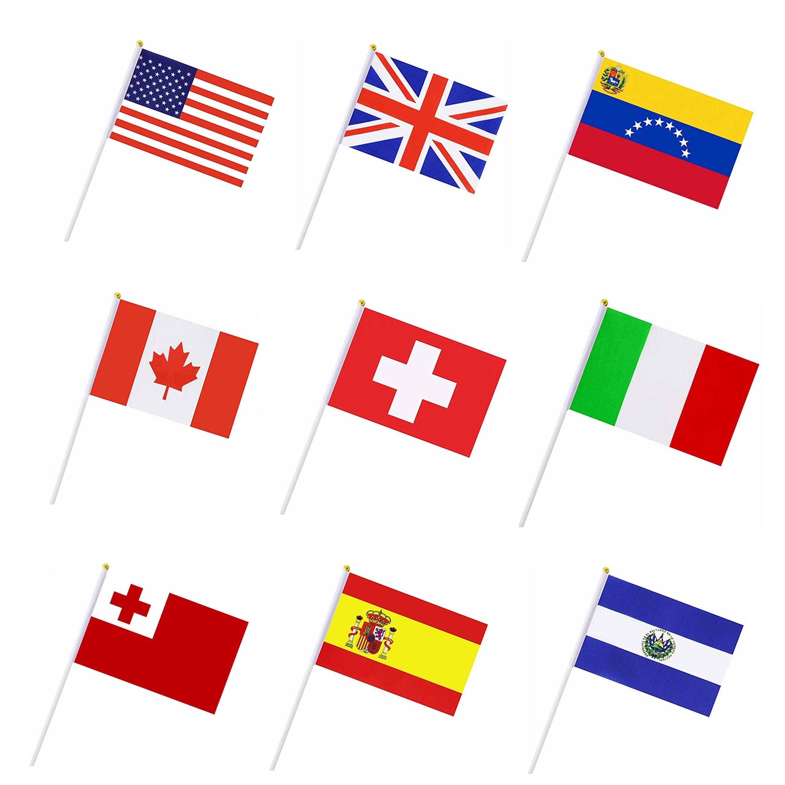 50 Countries Hand Held Stick Flags Banners,Small Mini International World Country Party Decorations for Grand Opening,Olympics,Sports Clubs,Bar,Festival Events