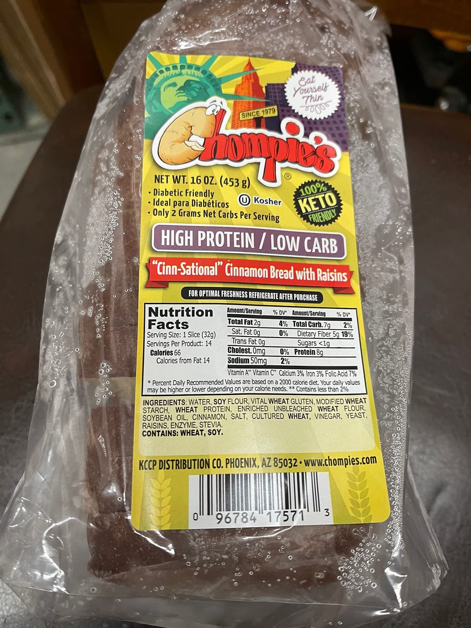 Chompies Cinnamon Raisin Low Carb Bread Two Loaves