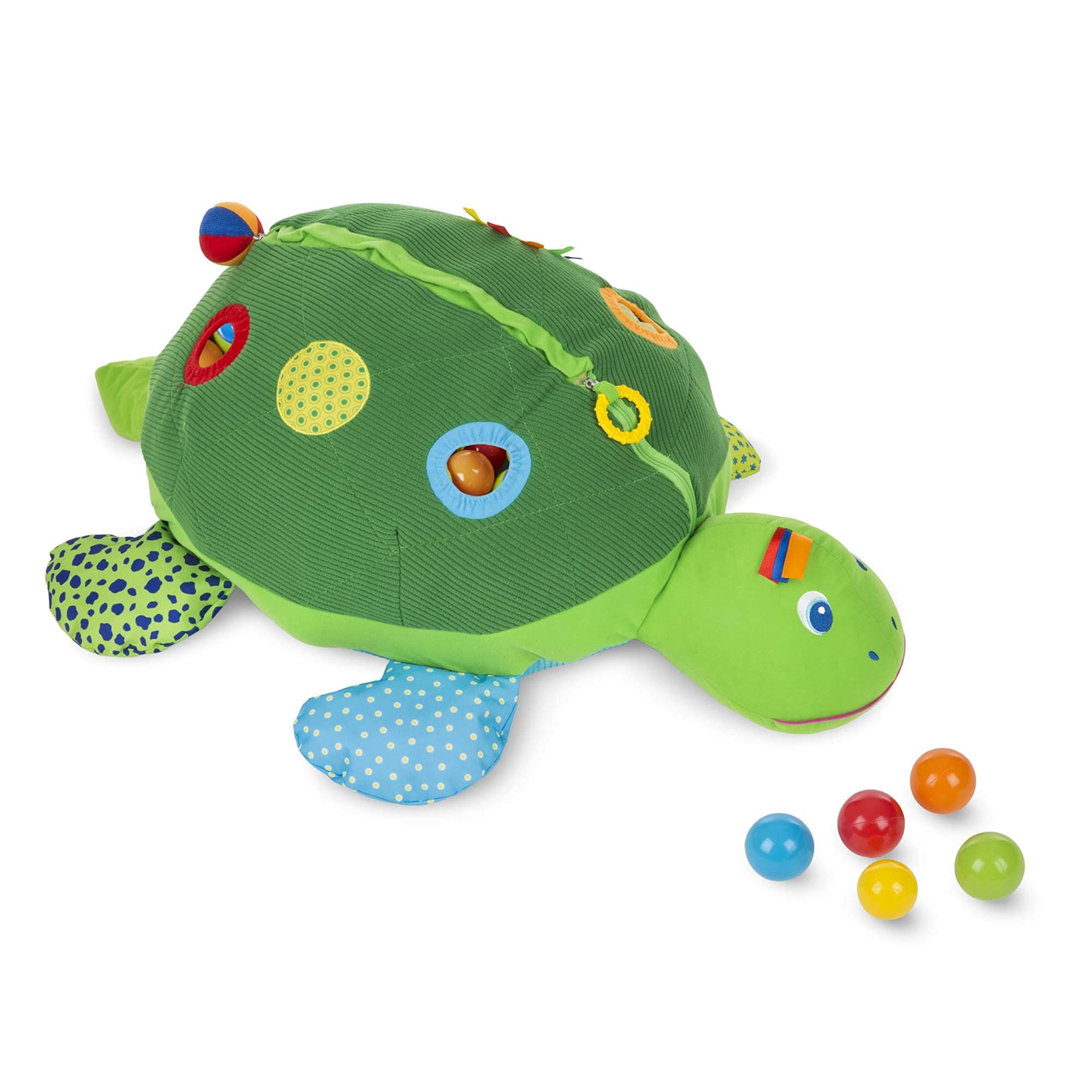 Kids Turtle Ball Pit with 60 Balls, Green