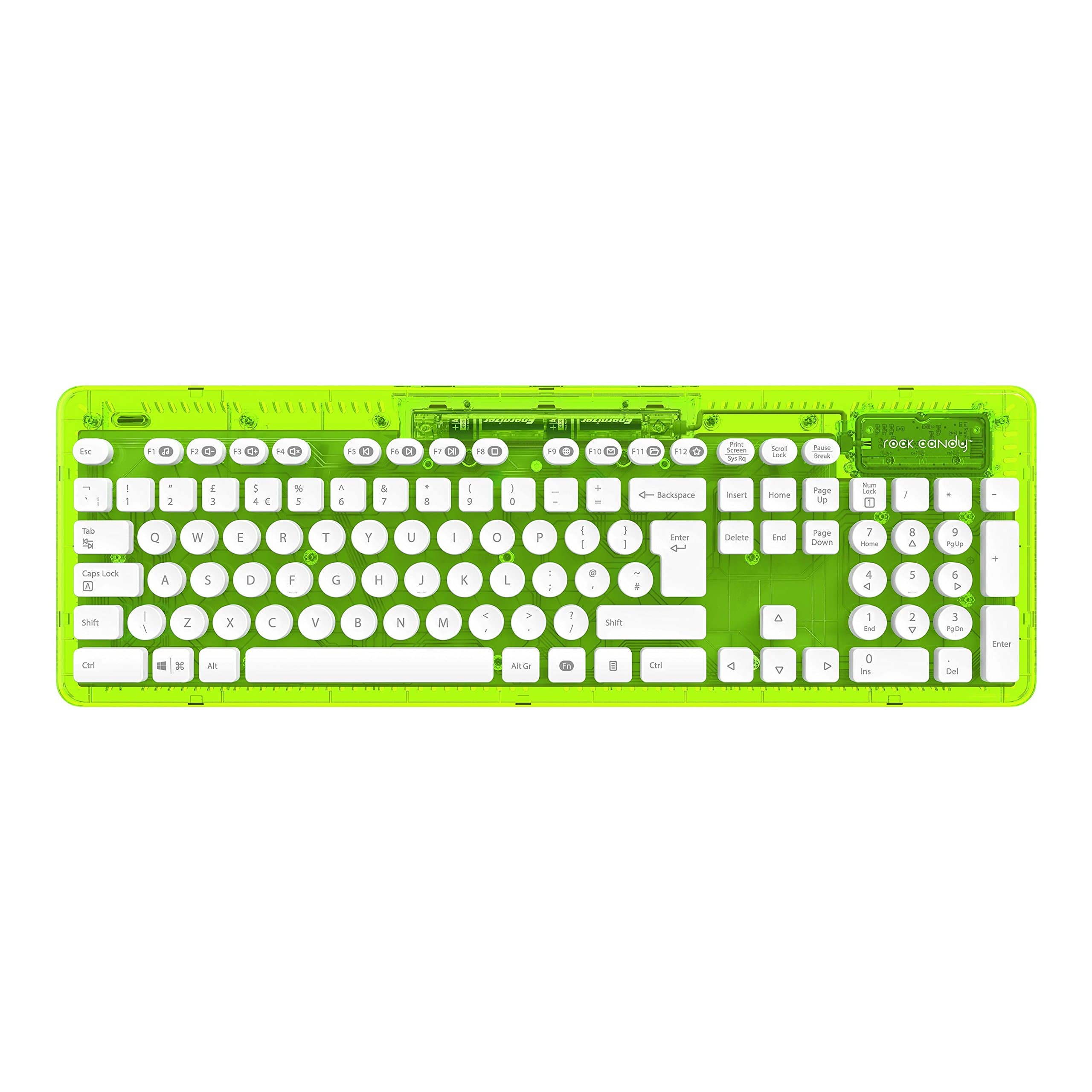PDP Rock Candy Wireless Keyboard - La La Lime, 2.4GHz, USB, Water Resistant, QWERTY UK