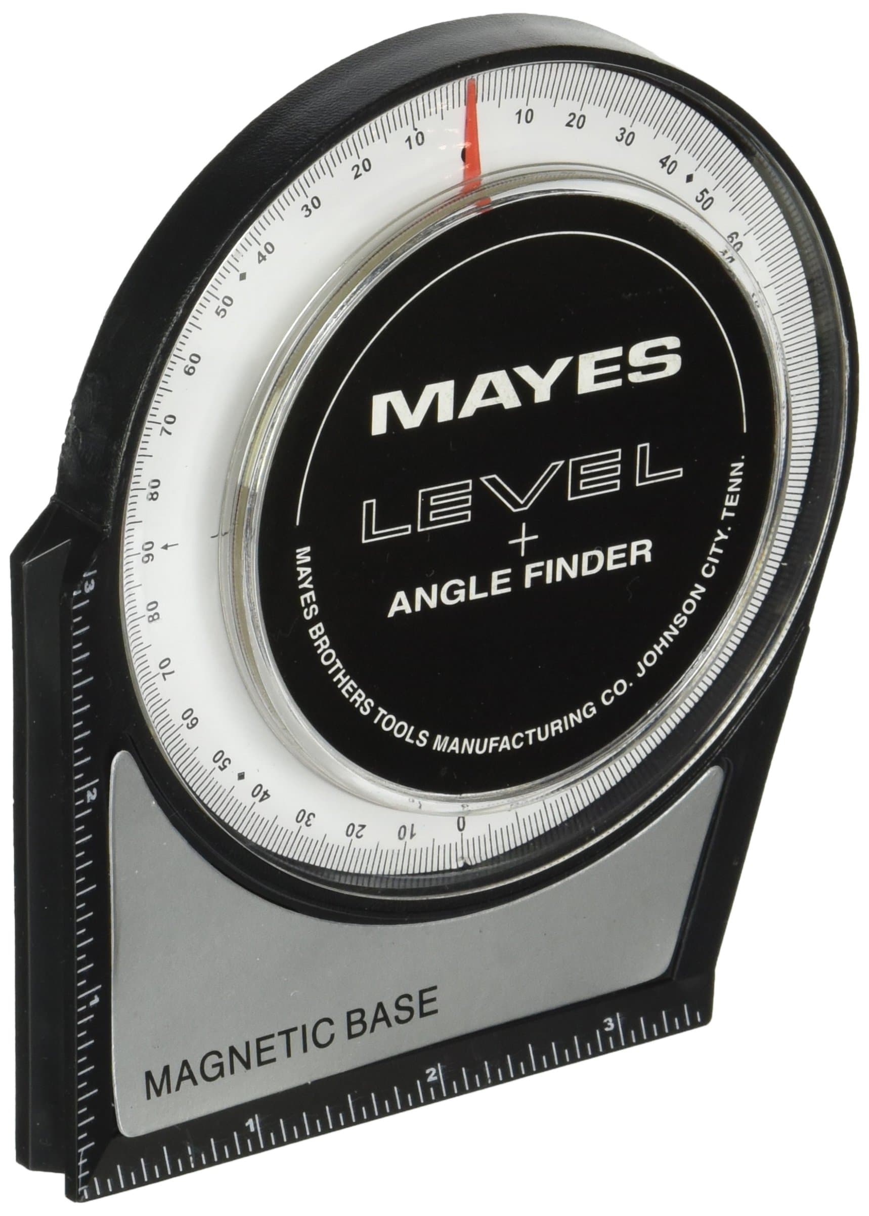 Mayes 10156 Large Level and Angle Finder with Magnetic Base, Magnetic Base Angle Finder, Level With Angle Finder, Magnetic Degree Finder
