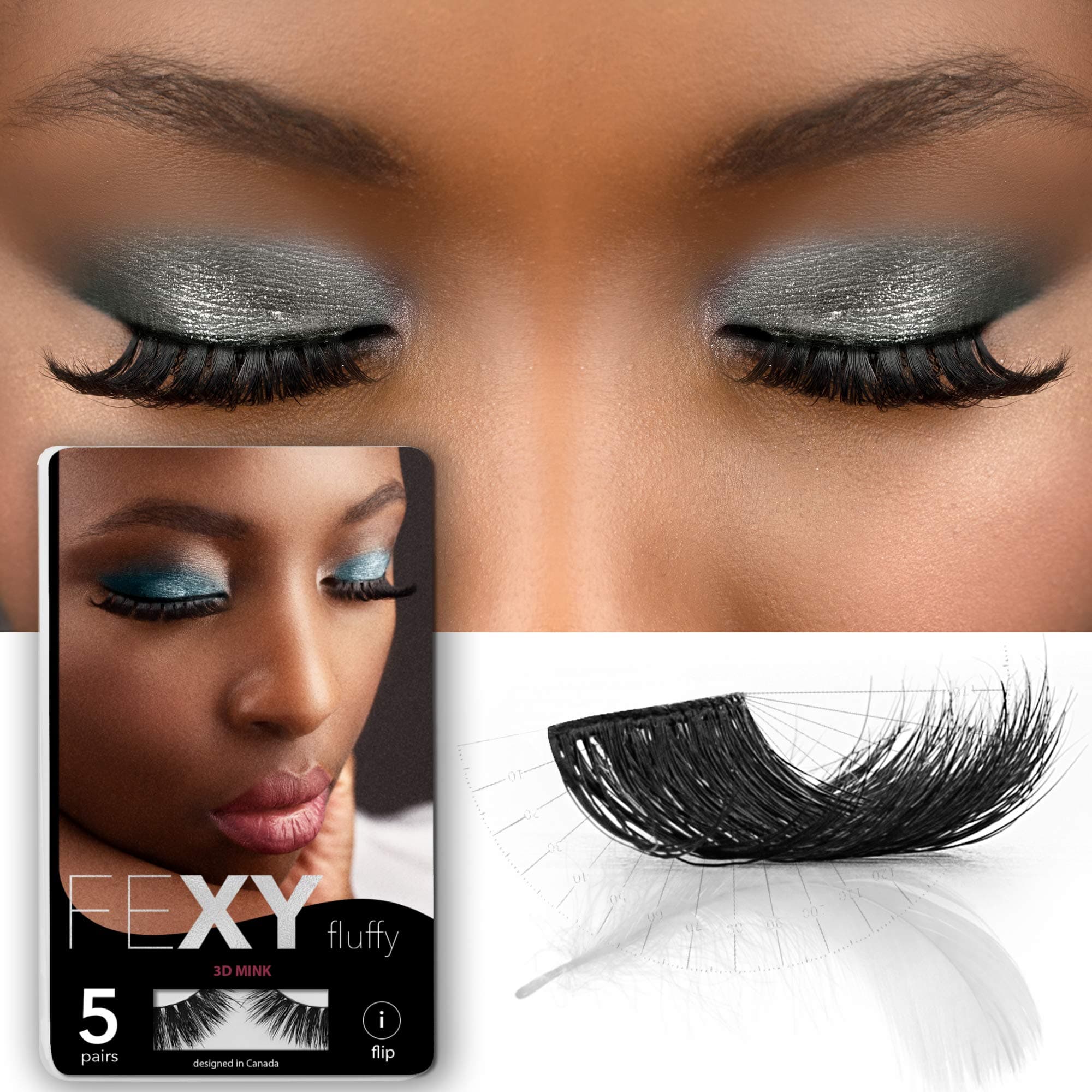 3D Real Mink False Eyelashes Fluffy Reusable 5 Pairs/Box