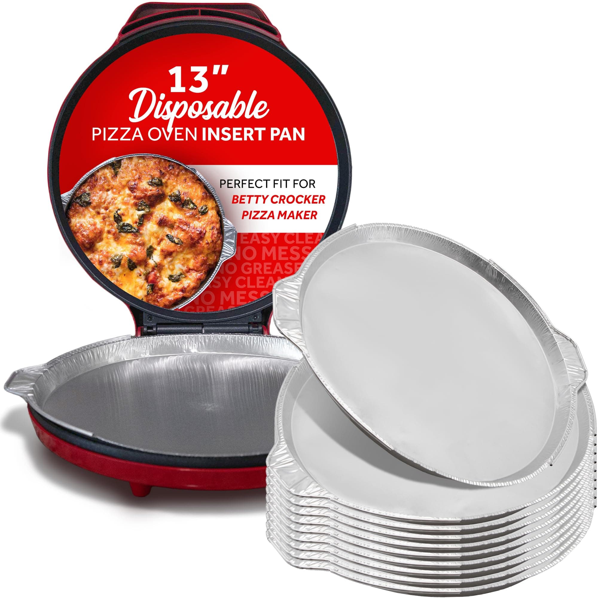 Pizza Maker Foil Insert Pan for 12-Inch Countertop Pizza Oven, Indoor Pizza MakerMachine for Home - Round Disposable Aluminum Electric Pizza Oven Pan Liner for Betty Crocker, & More