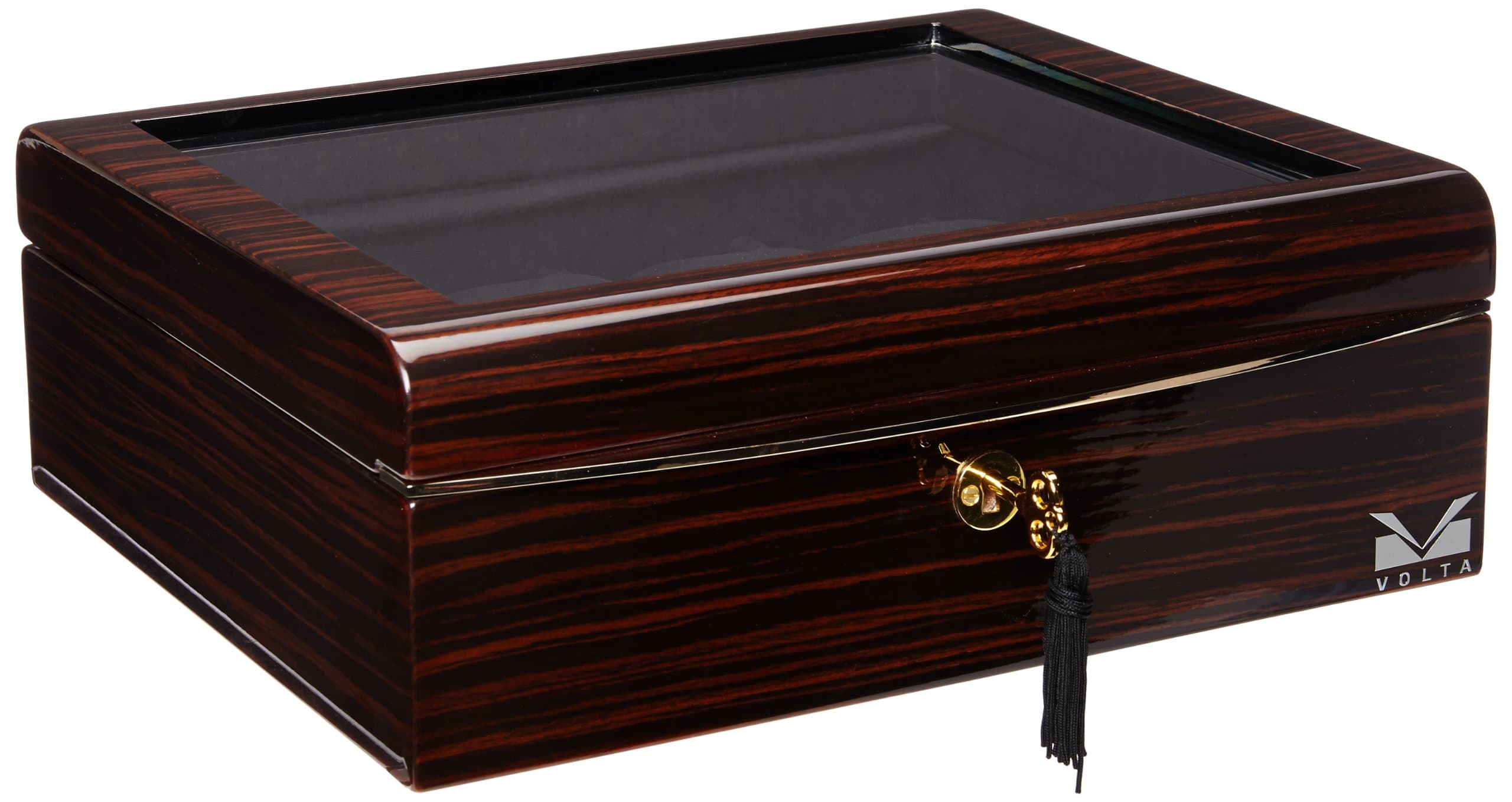 VOLTAVOLTA 8-Watch Case Ebony Wood, Black Interior