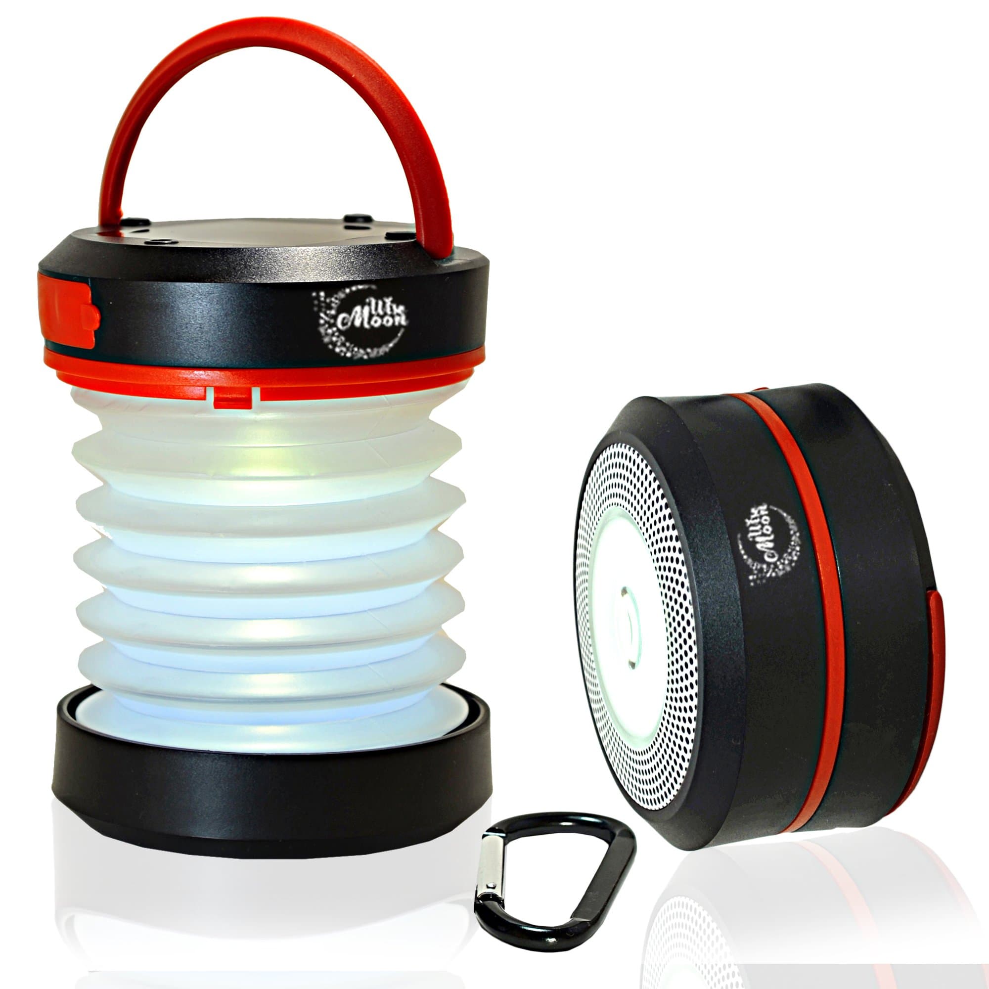 Wise Moon LED Camping Lantern Rechargeable Battery Solar Emergency Pocket Chargeable USB & Hook Collapsible Light for Outdoor Camp & Kids Tent Lights Portable & Lightweight Survival Gear Hiking Flash