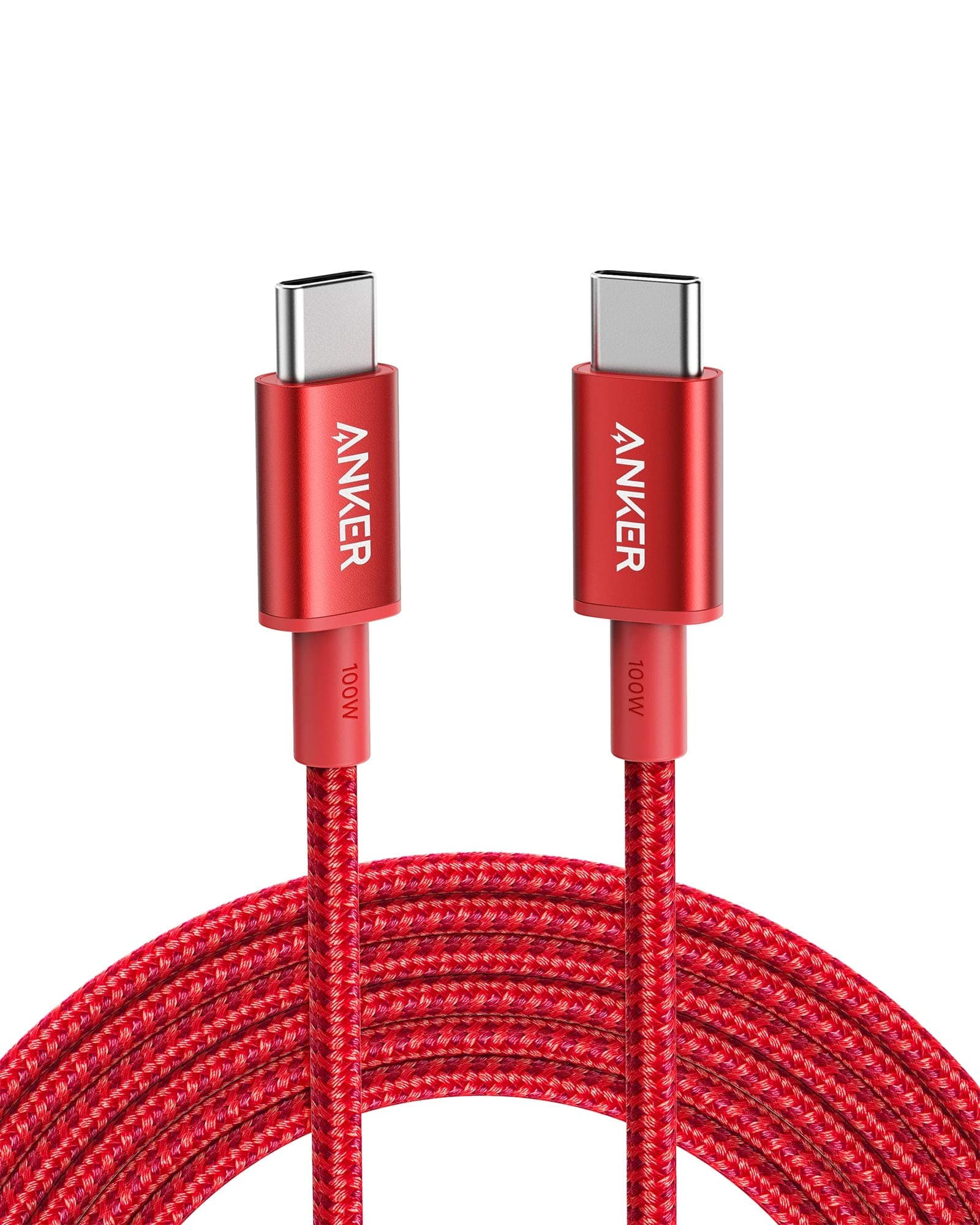 USB C to USB C Charger Cable (10ft/3m), 100W USB 2.0 Type C Cable, Fast Charging Power for MacBook Pro, iPhone 17/16/15, iPad Pro, Samsung Galaxy,and More(Red)