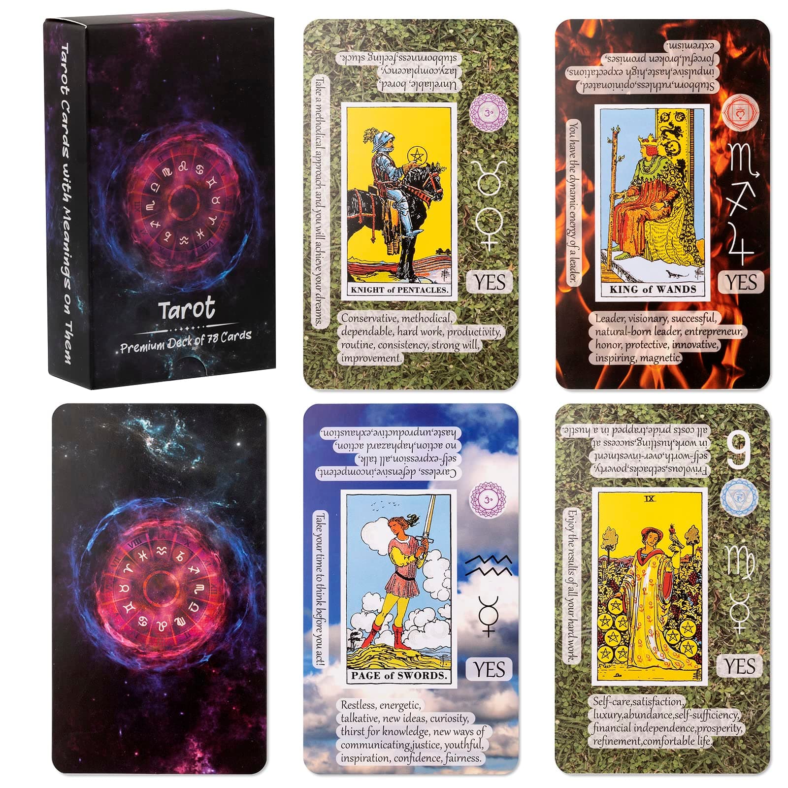 Prophet Tarot Cards with Meanings, Beginner-Friendly, 78PCS Deck, Classic Style, Unisex, Adults 18+, English Language