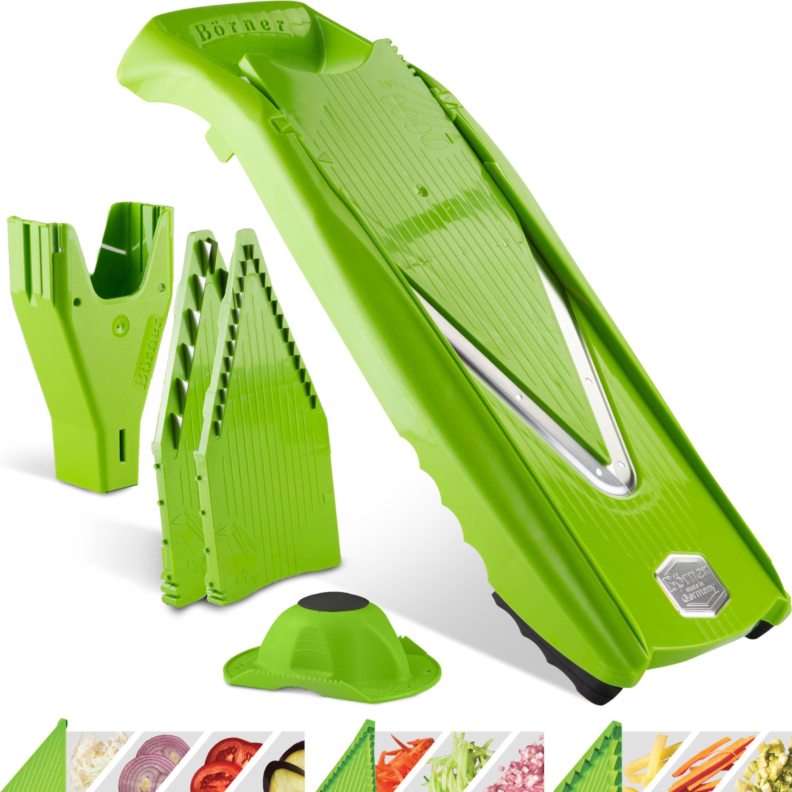 V5 Powerline Vegetable Slicer Starter Set (6 pcs.) • Vegetable Cutter (V-Planer) for Fruit and Vegetables + Fruit Holder + Shelves with Box • 4 Cutting Layers