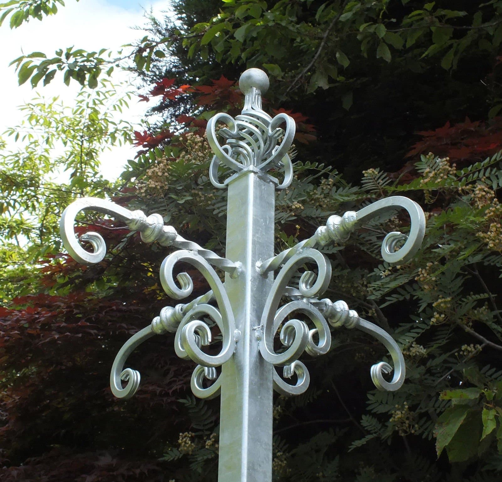 Wrought Iron Bird Feeder Pole 2.5 Meters High