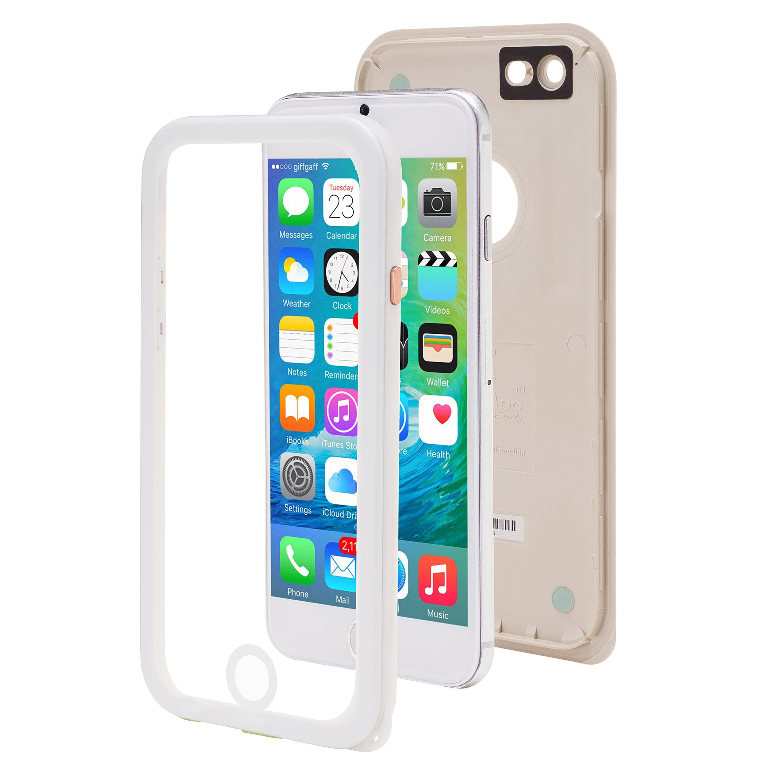 Livelloo Mermaid Waterproof Case for iPhone 6 (Dive-proof to 80 Feet Under Water, Ultra Slim 0.36" Thick, Light Weight, Touch ID Compatible) - White