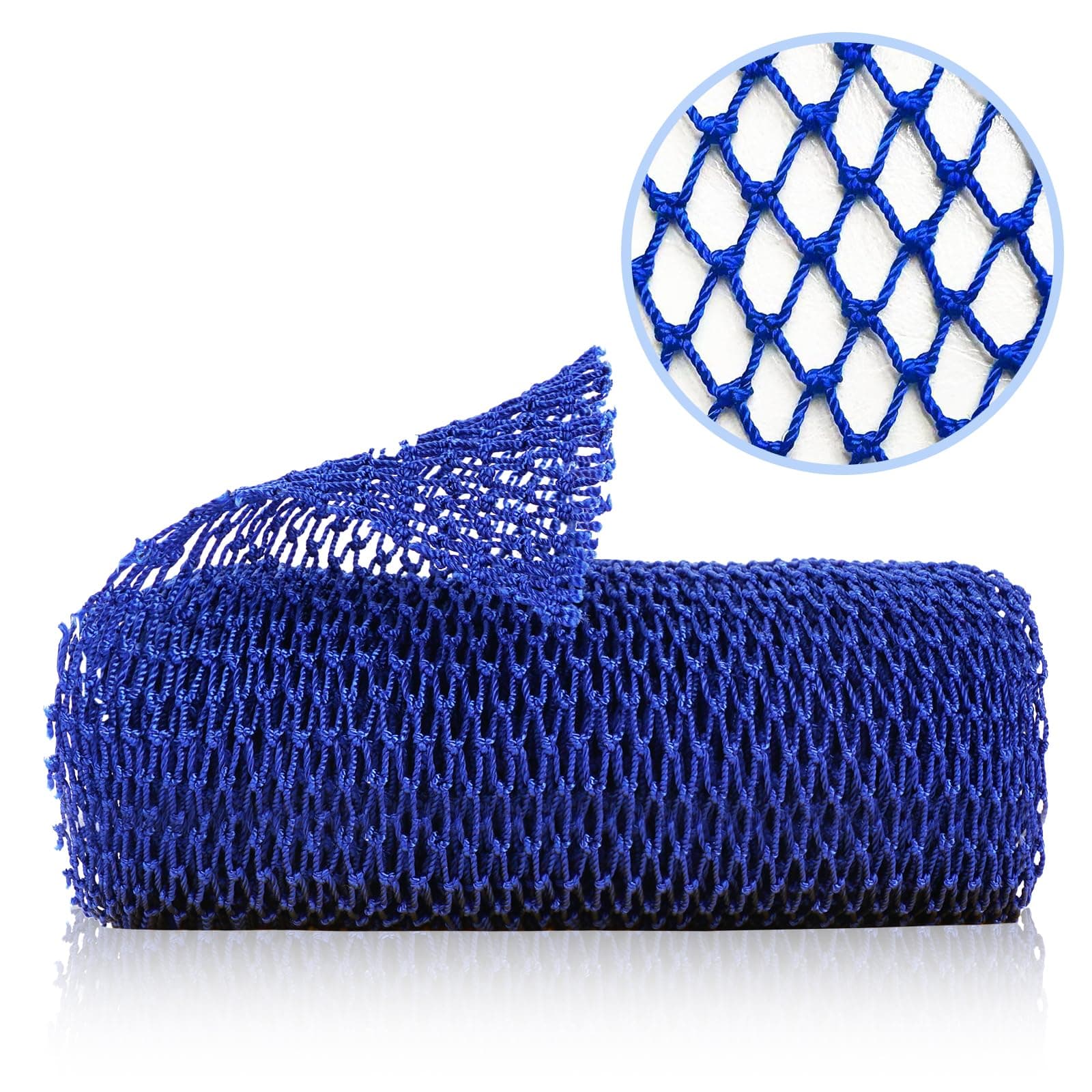 African Net Sponge, Authentic Exfoliating Body Scrubber for Bath and Shower, Multiple Textures with Gentle Deep Exfoliating and Rich Lather for All Skins (Blue)