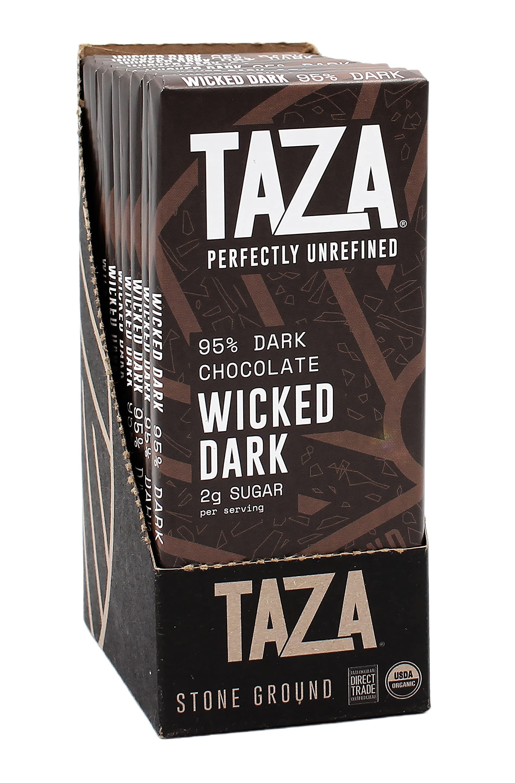 Taza Chocolate, 95% Wicked Dark Amaze Bar, 2.5 oz bars, case of 10