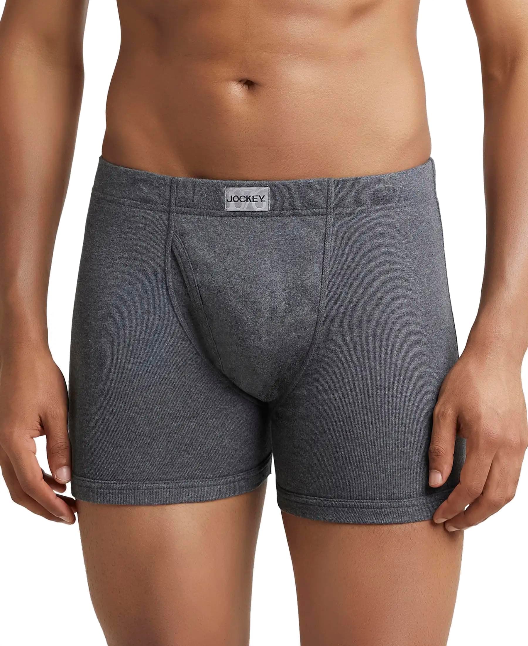 Men's Cotton Briefs (Pack of 1) (8008-0105-CHAML_Charcoal Melange_XX-Large_Charcoal Melange_XXL)