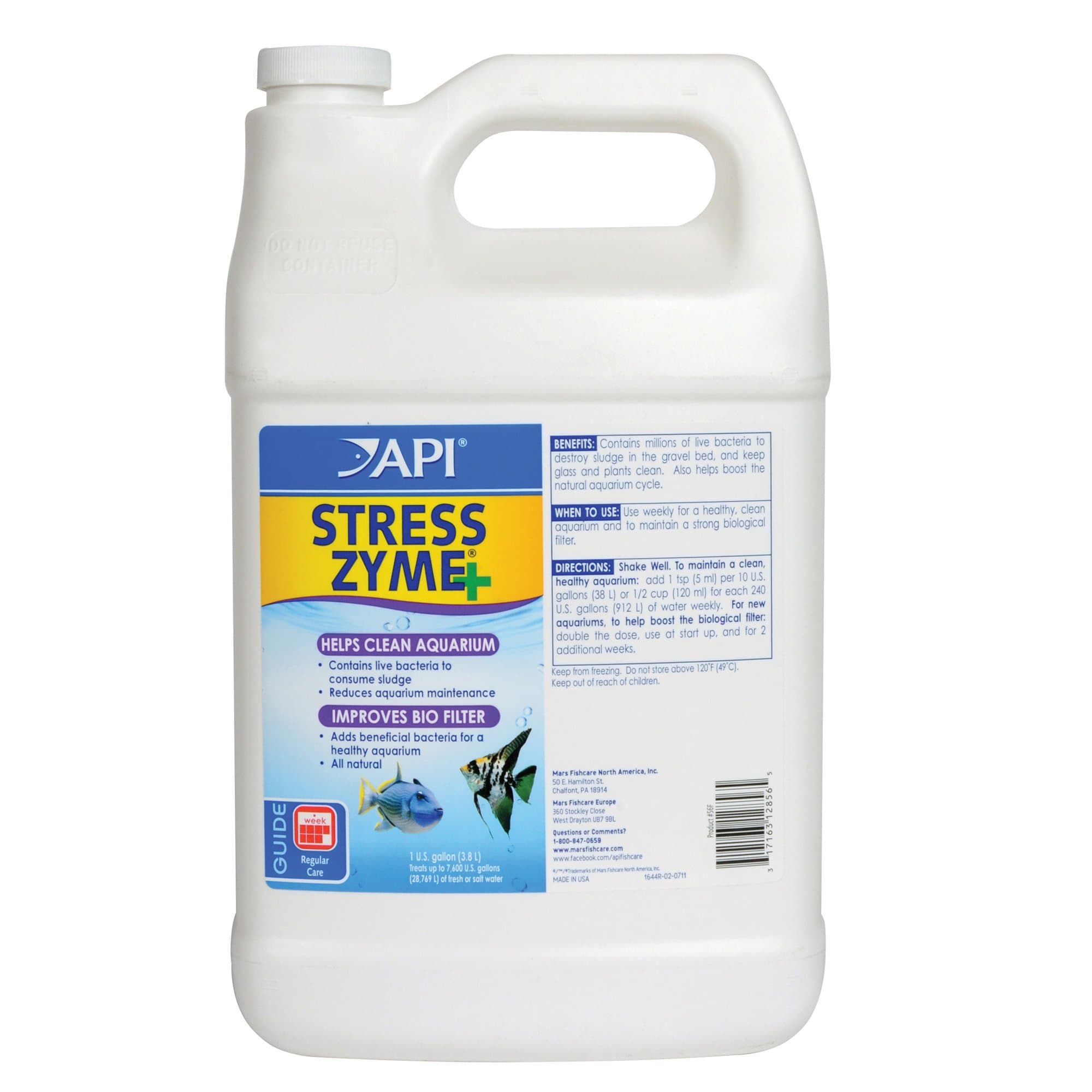 API STRESS ZYME Freshwater and Saltwater Aquarium Cleaning Solution 1-Gallon Bottle