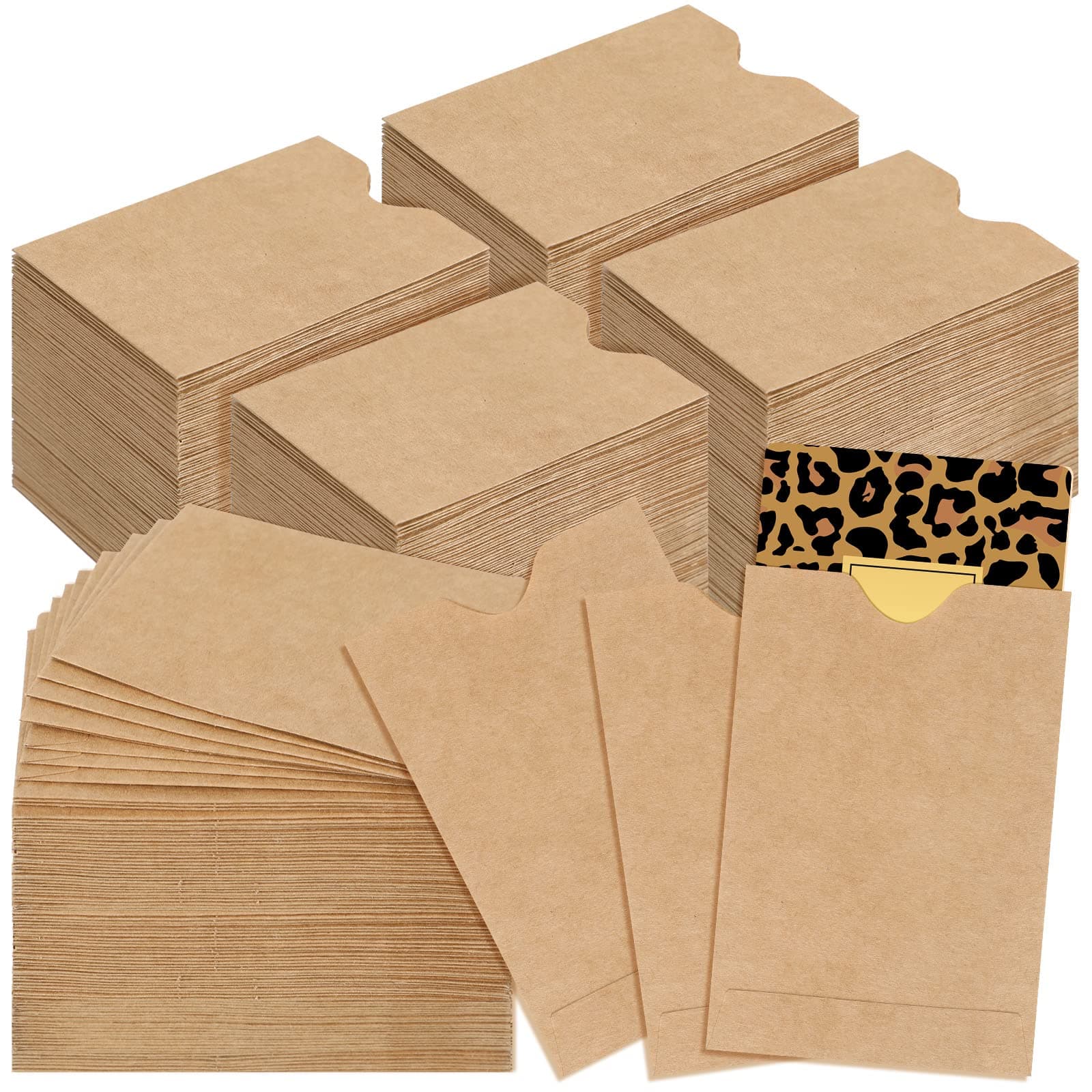Teling 500 Pack Gift Card Sleeve 2.4 x 3.5 Inches Credit Hotel Key Debit ID Cards Holder Envelopes for Office Business Protector
