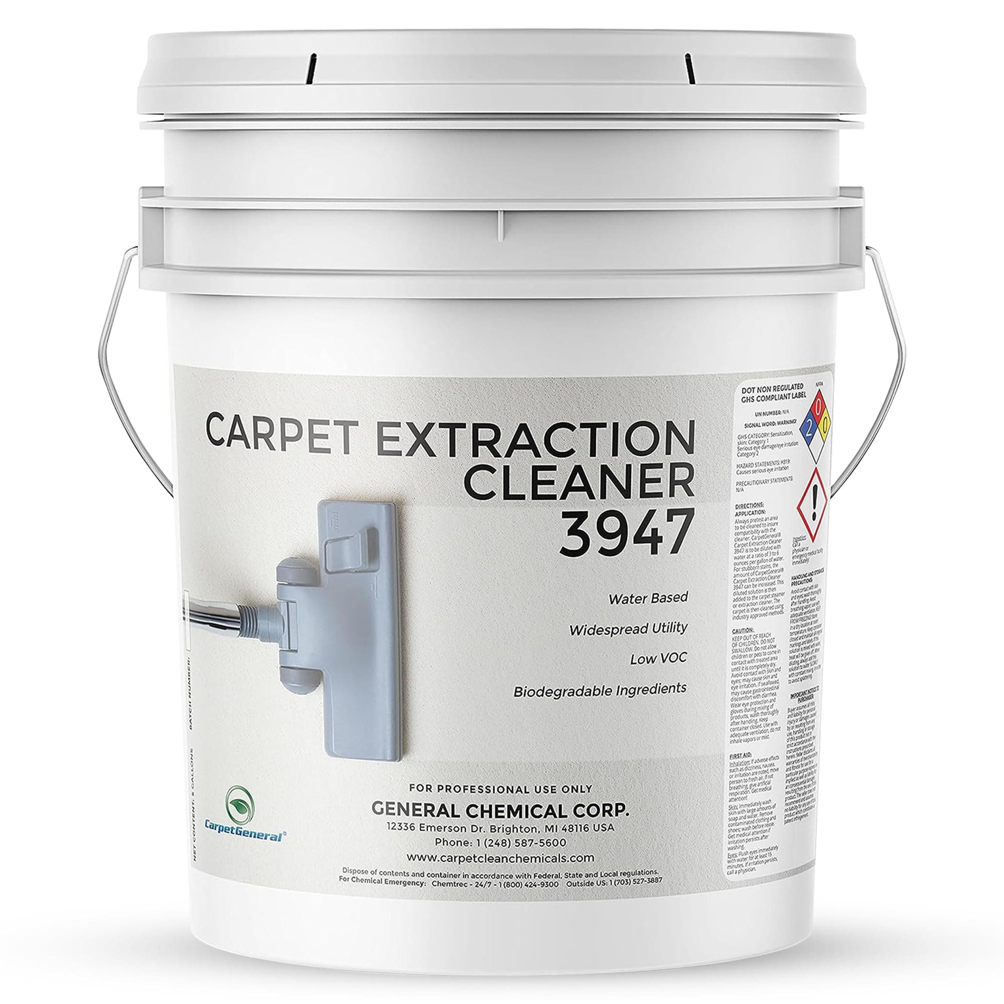 Carpet Extraction Cleaner - Water-Based Professional Deep Clean Carpet Cleaner Solution for Machine - Heavy Duty Stain Remover, Pet-Friendly, Ideal for Residential & Commercial Use