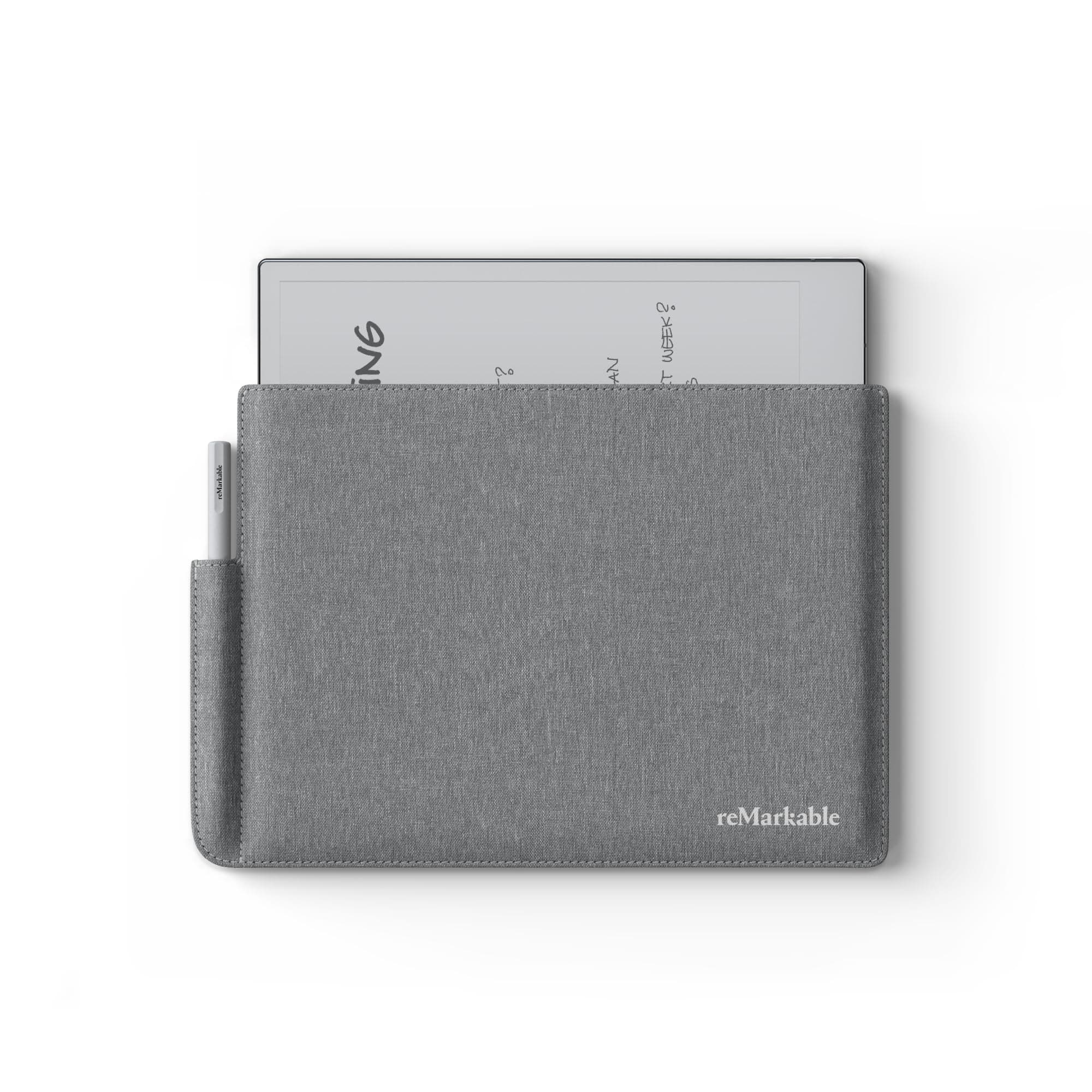 reMarkable Folio The Original Sleeve for reMarkable 2 with Pen Holder | Minimalist Gray Polymer Weave