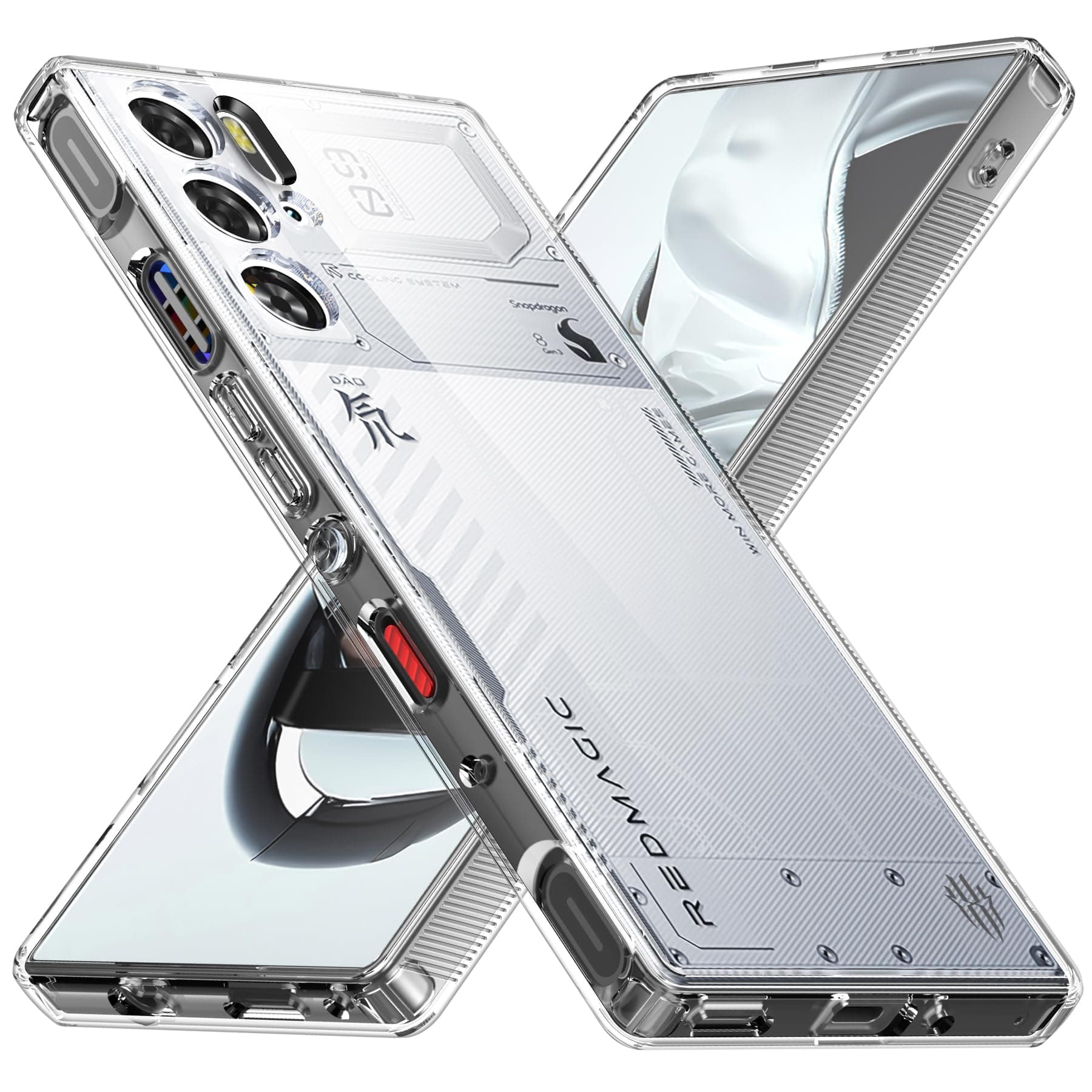 for ZTE Nubia Red Magic 9 Pro Case, Translucent Matte Hard PC Back & Soft TPU Bumper Protective Shockproof Case