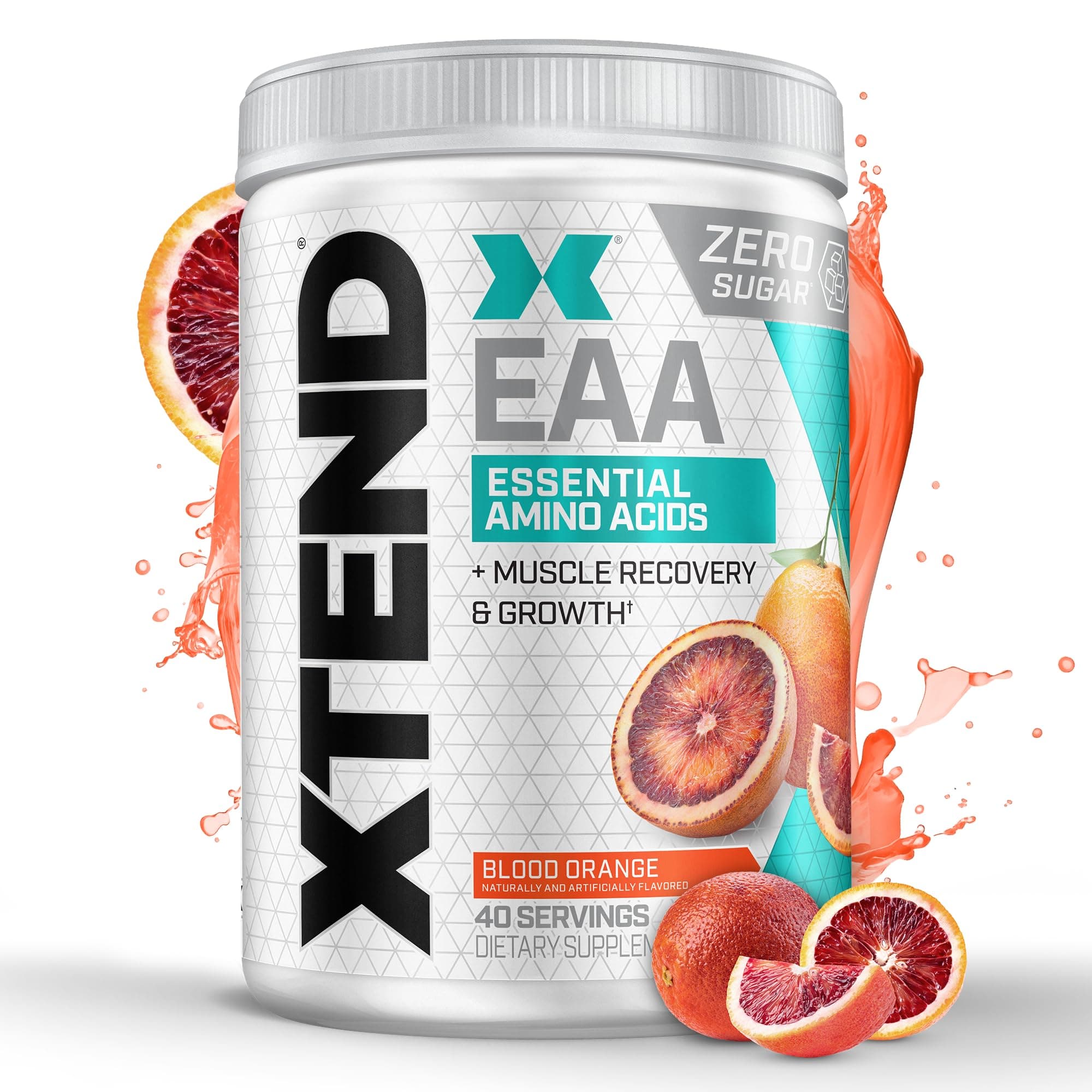 Xtend Scivation EAA + BCAA Powder | Muscle Recovery & Lean Muscle Growth | 9 Essential Amino Acids for Intra Workout or Post Workout Recovery | 10g EAAs Per 2 Servings | Blood Orange 40 Servings