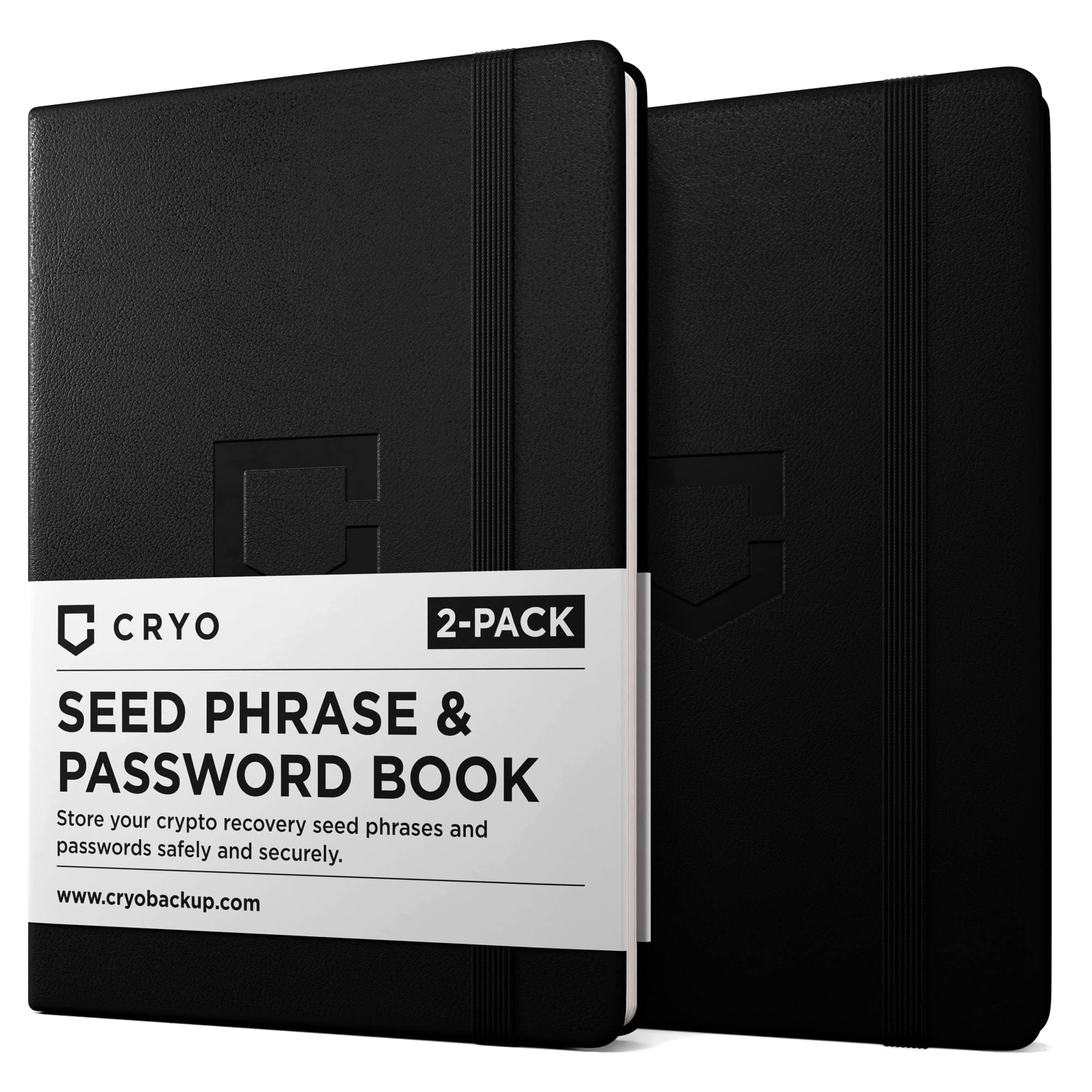 CRYO Crypto Seed Phrase Storage Notebook - Waterproof Bitcoin Recovery Phrase Crypto Password Keeper - 12 to 24 Word Cold Wallet Backup - Mnemonic Passphrase - Pocket Size 2-Pack