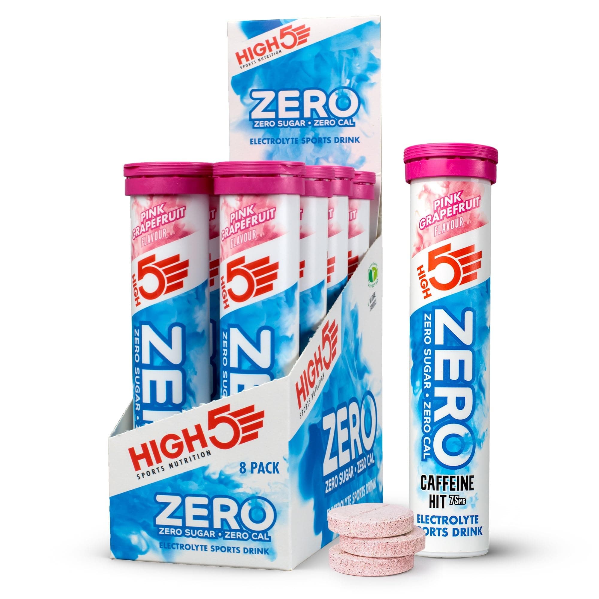 Zero Extreme Stimulant and Caffeine Drink Tabs - 8 x 20 Tablet Tube, Pink Grapefruit