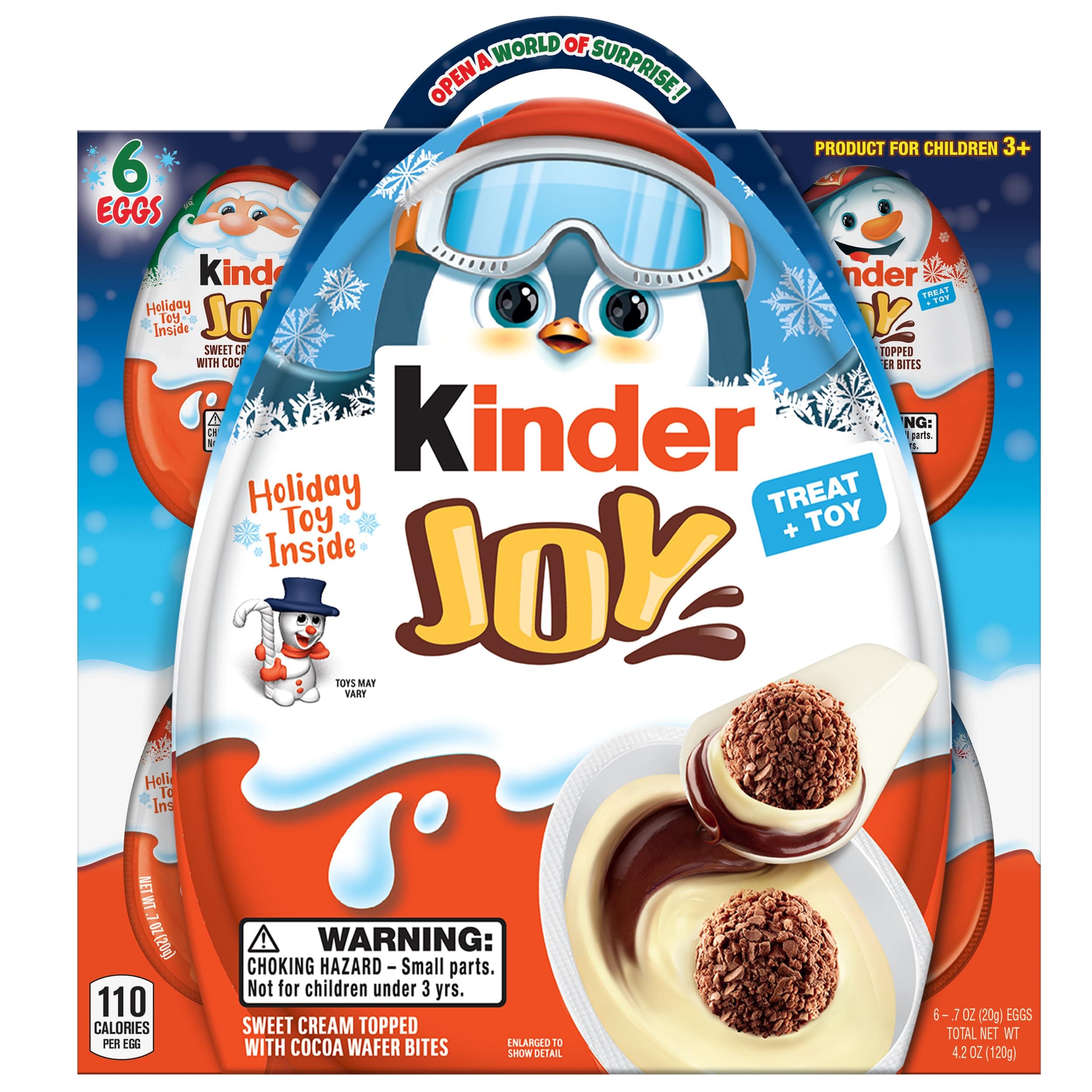 Kinder Joy Holiday Egg With Toy Surprise, 6 Count (Pack of 1)