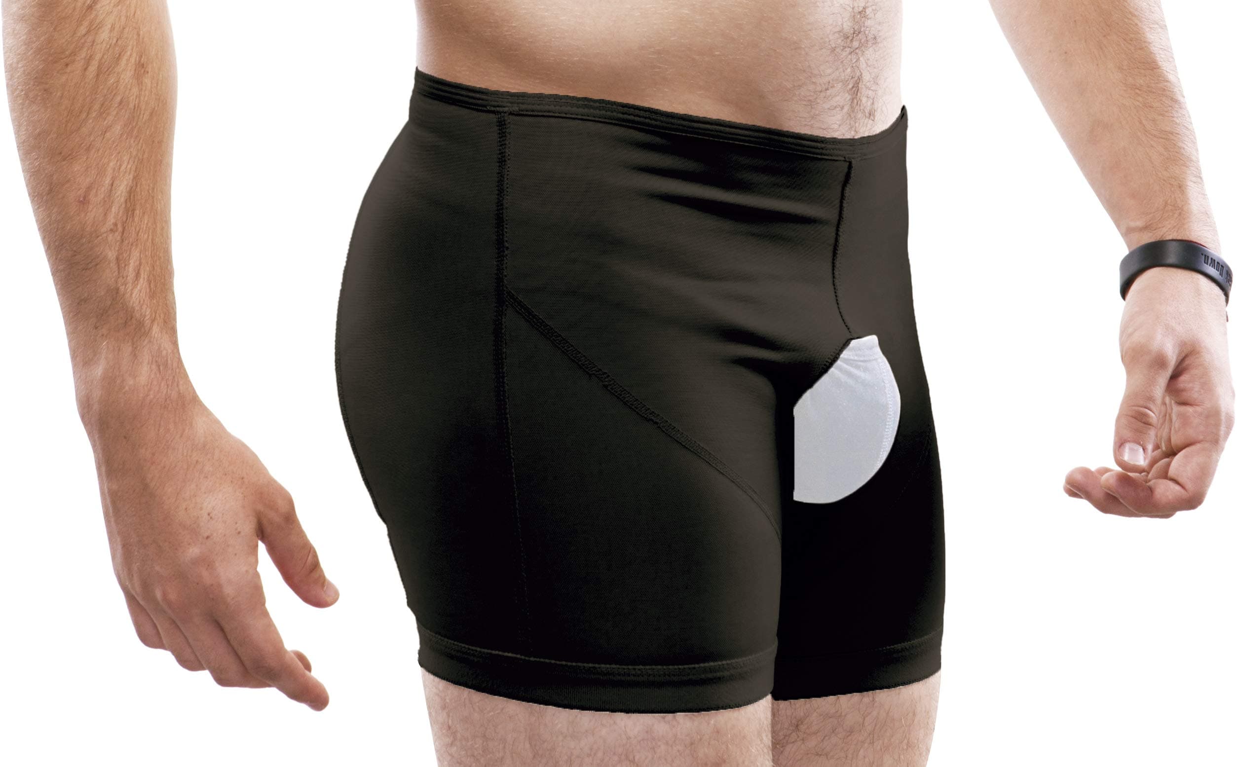 Inguinal Hernia Support Belt Invisible Underpants Compression Garment Truss Galess (Black, XS)