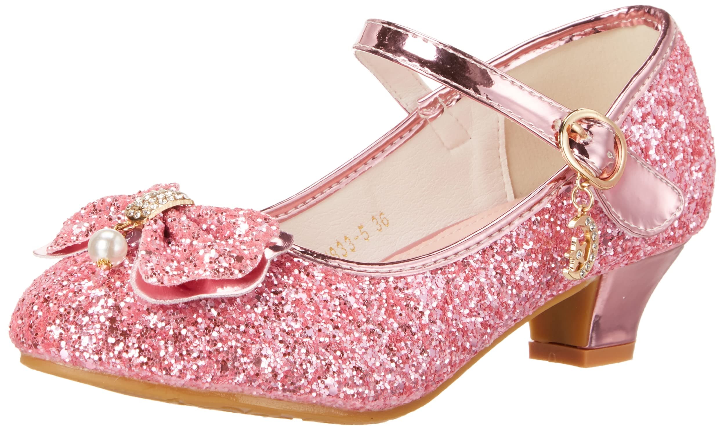 BFOEL Girls Dress Shoes Adorable Sparkle Mary Jane Flats for Wedding Party
