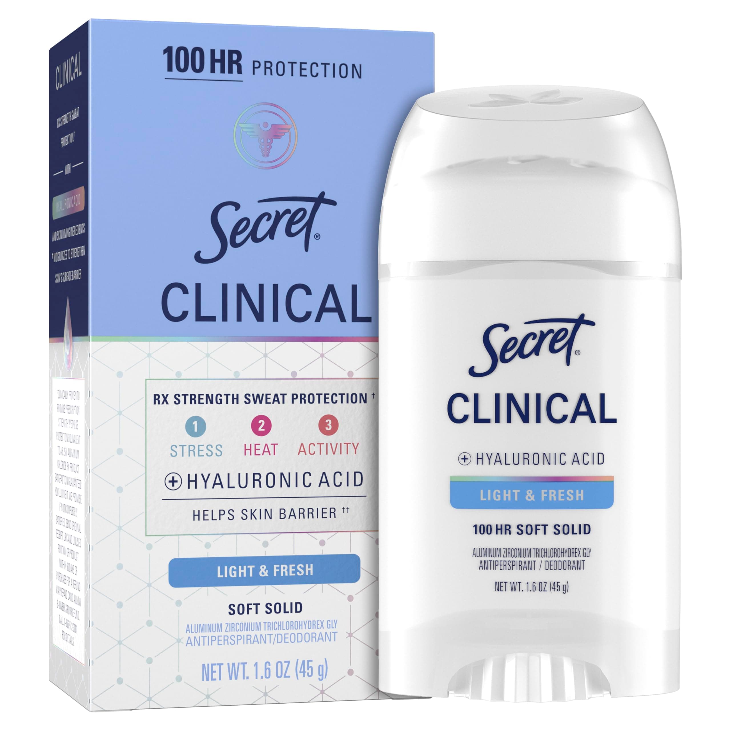 Clinical Strength Antiperspirant and Deodorant Soft Solid, Light & Fresh, 1.6 Oz.