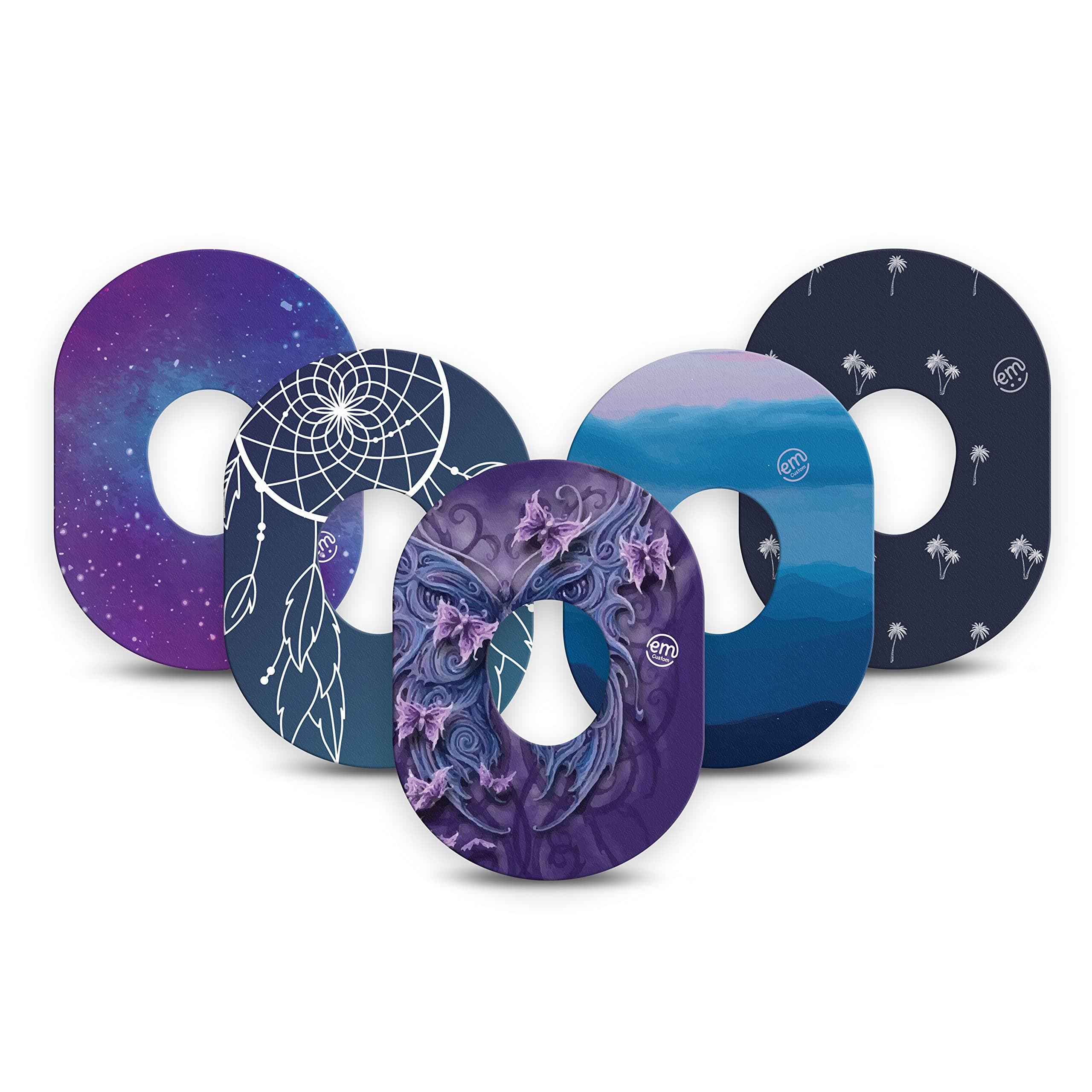 ExpressionMedCGM Adhesive Patches for Dexcom G7 and Stelo (5 Pack) - USA Made, Waterproof, Sweatproof, Long-Lasting Hold, FSA/HSA Eligible (Dreamy Escapes Variety Pack)