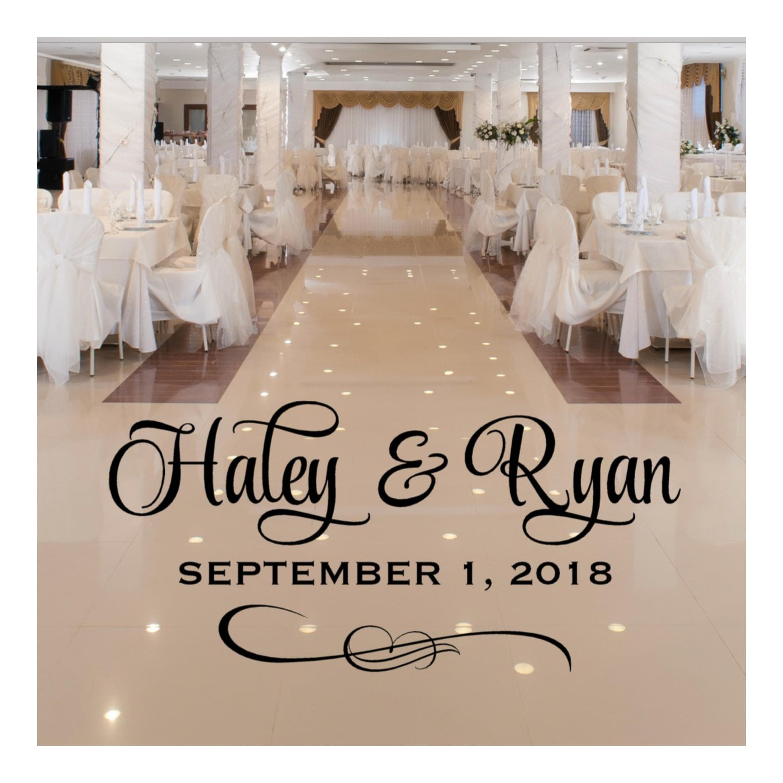 Custom Dance Floor Sticker, Personalized Wedding Dance Floor Decal, Over 30 Colors & Several Sizes