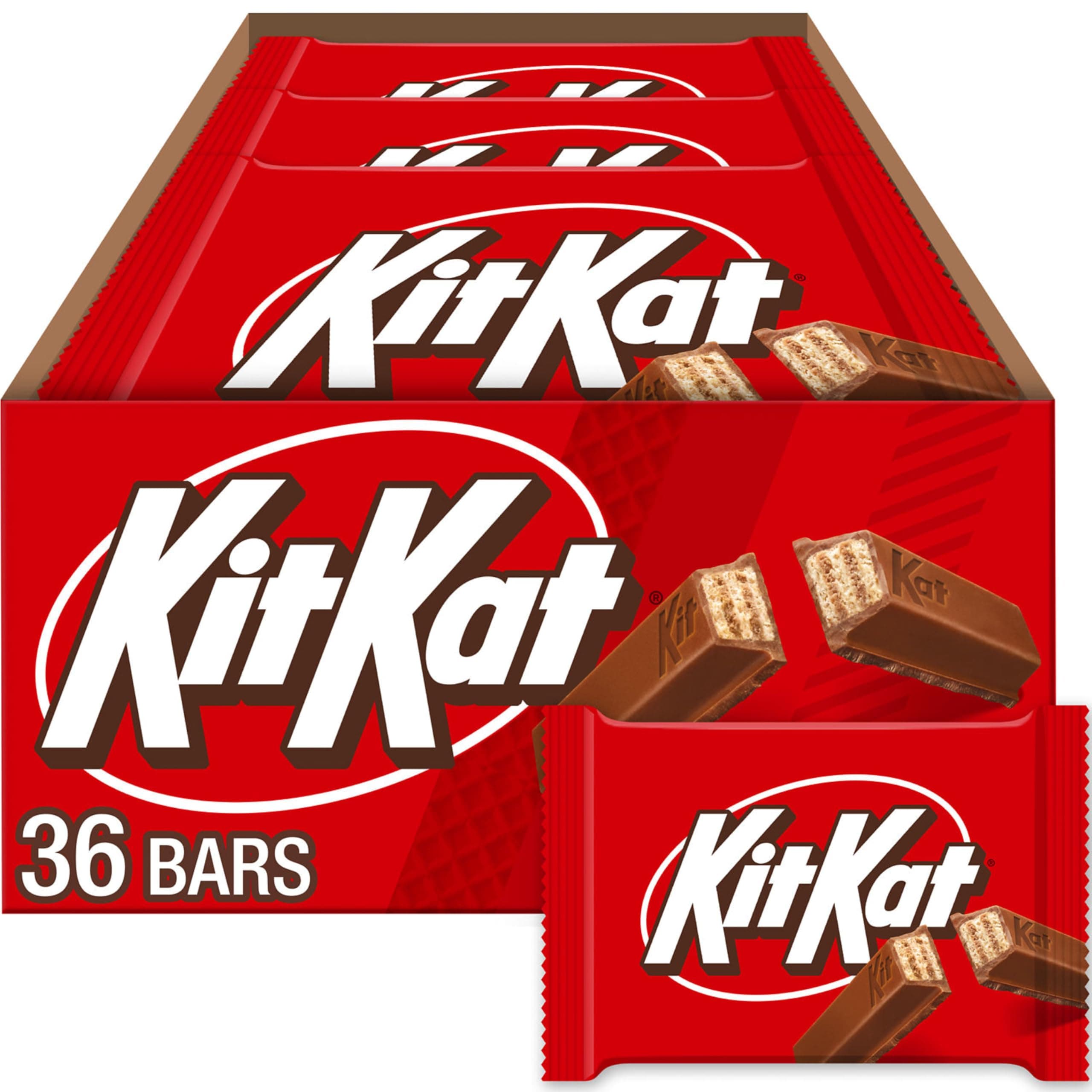 KIT KAT Milk Chocolate Wafer Candy Bars, 1.5 oz (36 Count)