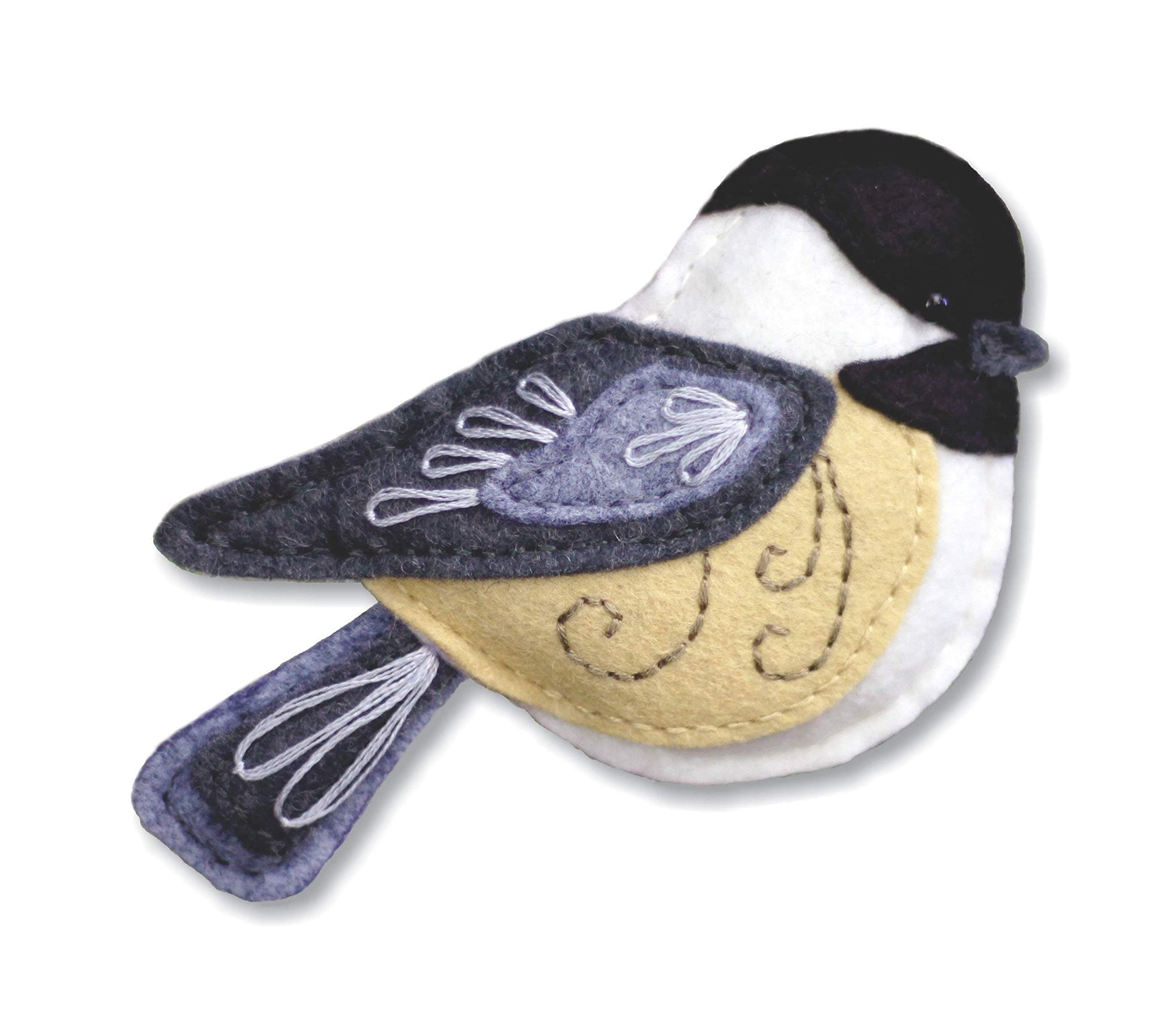 Chickadee Sewing Pattern - Bird Ornament Felt Plushie Pattern & Tutorial