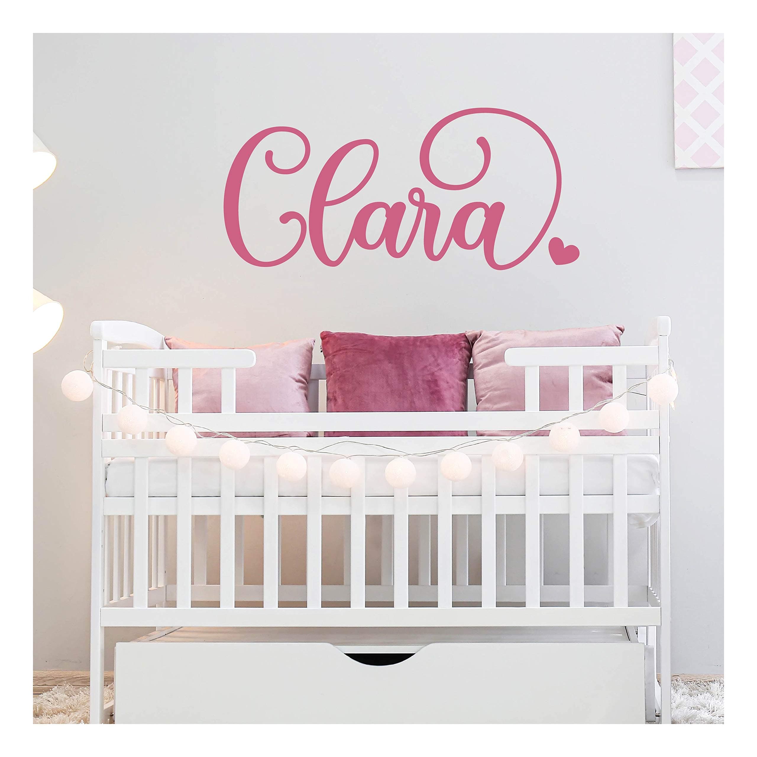 Custom Name Wall Decal for Nursery Room Decor, Personalized Vinyl Name Stickers for Baby Boys & Girls, 14 Color 12", 18", 24", 36" Size Options | Cool & Cheap Decoration Idea, Great for Baby Shower F1