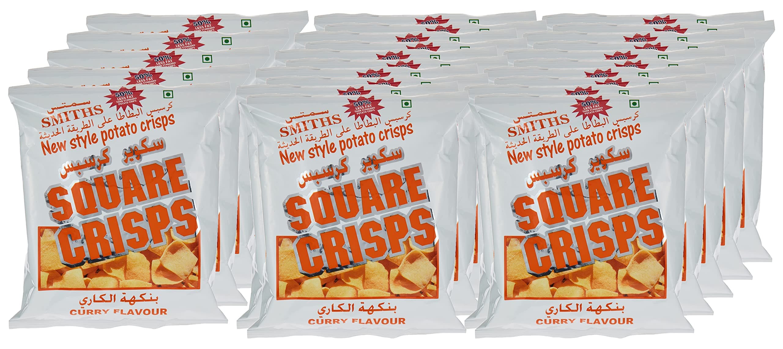 Smiths Curry Square Crisps 25-Pieces 25 g