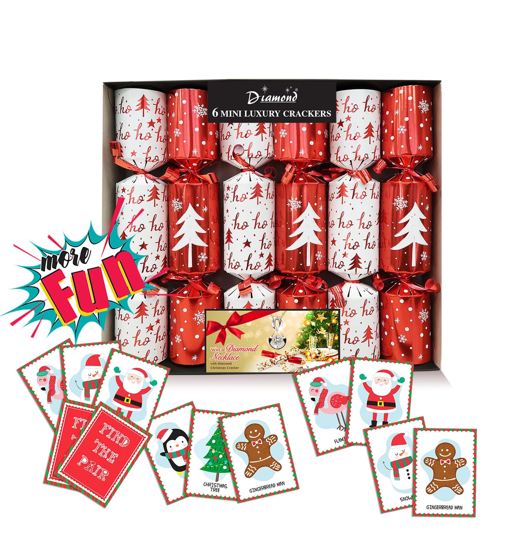 "Ho Ho Ho" Christmas Crackers Mini Lux pack 6