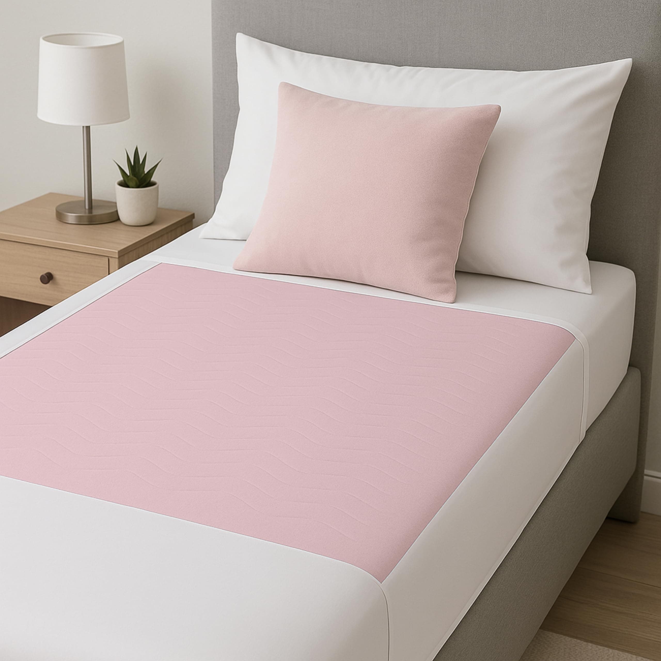 2 x Easy Care Solutions | Washable Bed Pad Protector with Tucks/Flaps | 85 cm x 90 cm | Premium Quality Washable bed wetting sheet for adults or children with Incontinence | Reusable Pink Bed Pads