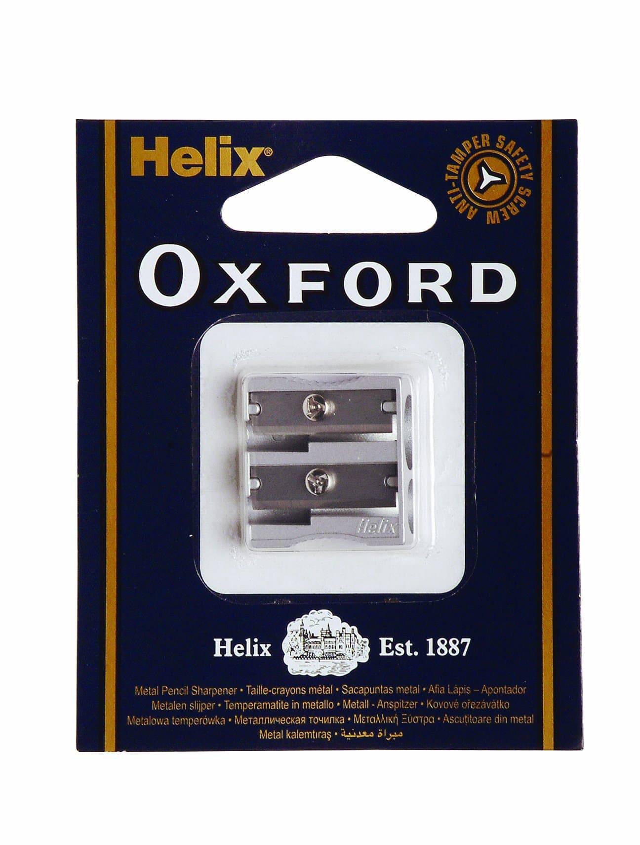 Helix Oxford Double Hole Metal Pencil Sharpener