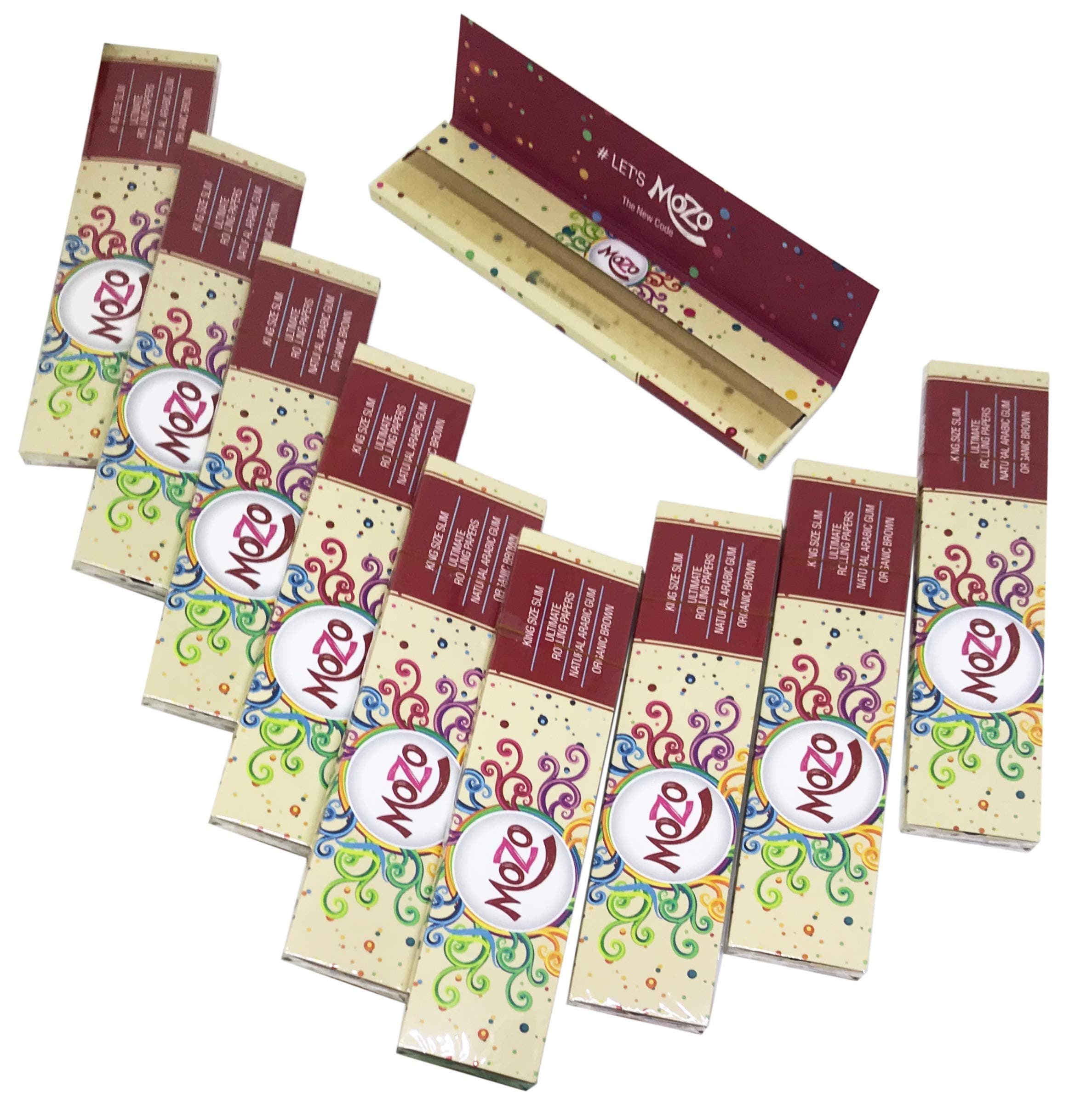Mozo - Ultimate King Size Slim Organic Brown Rolling Paper (Pack of 10) by Treasure House.