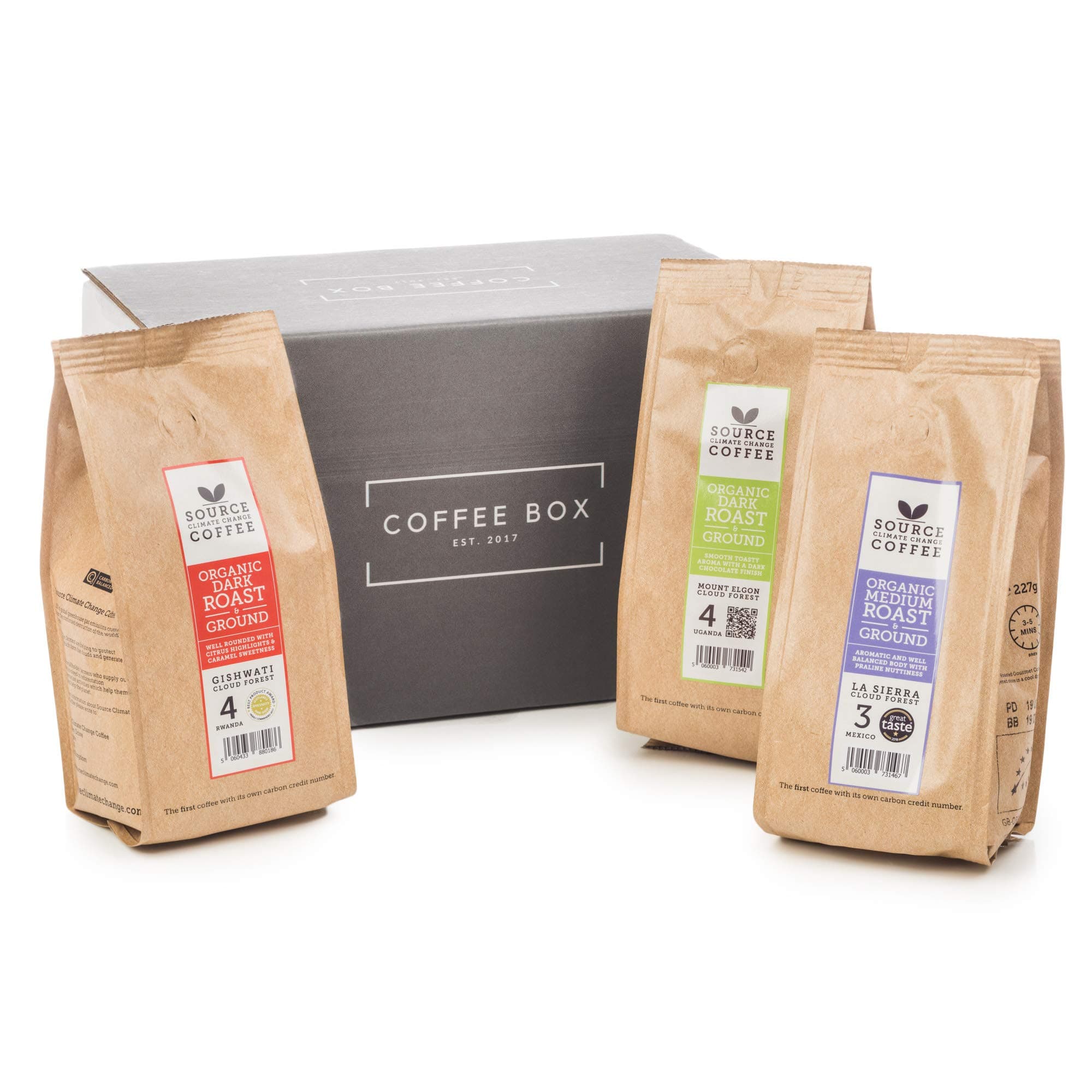 Coffee Gift Set - Ground/Filter Coffee Discovery (3 x 227g - Rwanda, Uganda & Mexico)