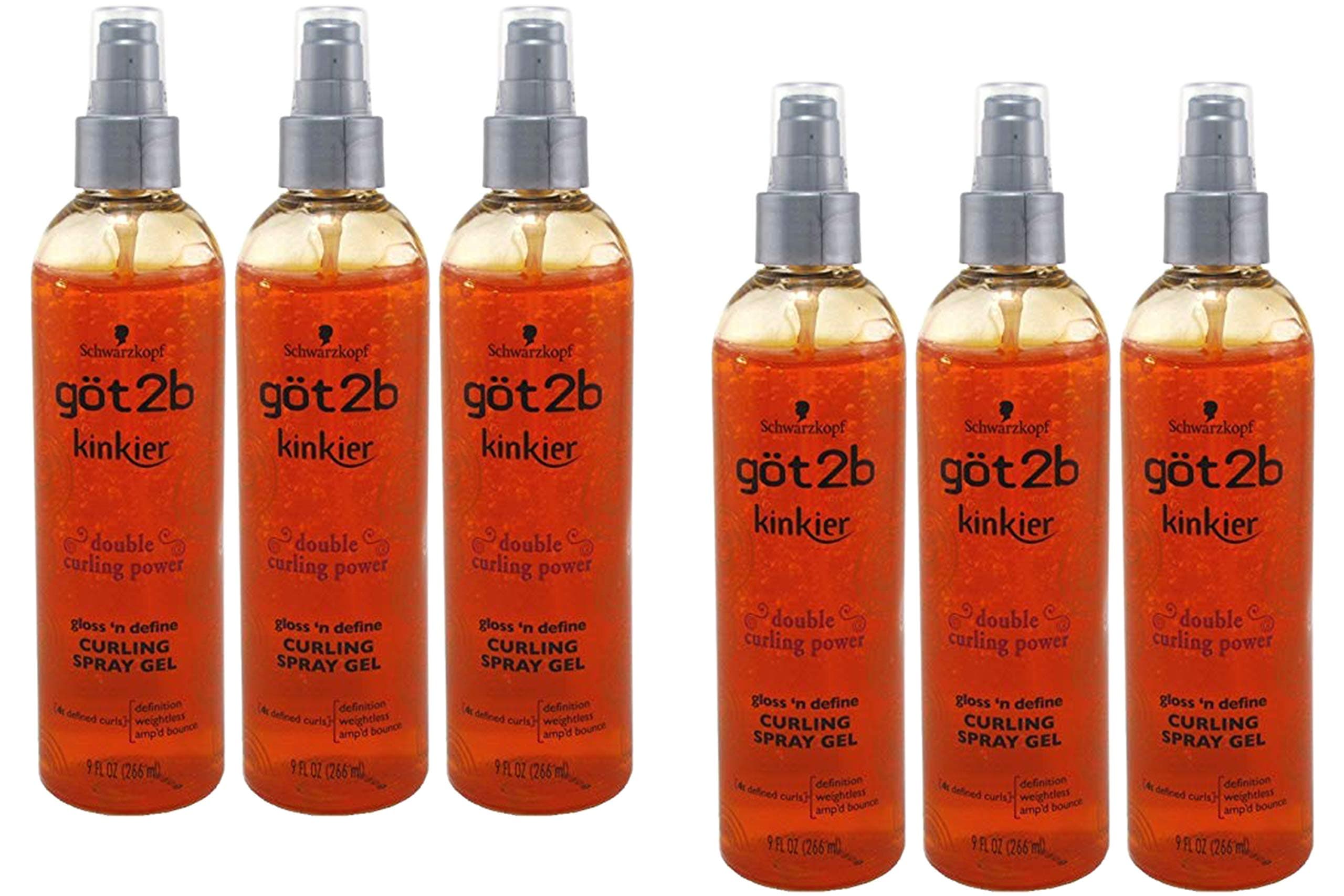 Got 2B Kinkier Curling Spray Gel 9oz (6 Pack)
