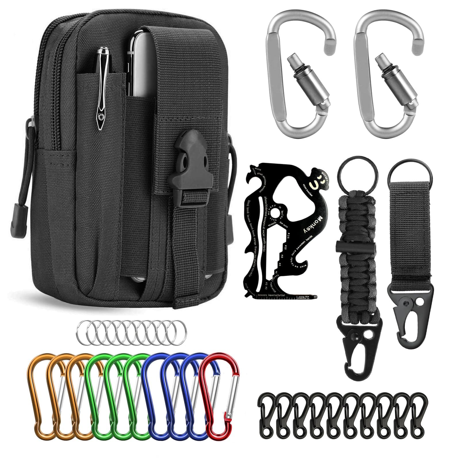 Tactical Pouches Molle Backpack Accessories - Small Tactical Pouch with Mini Survival Kit for Camping Hiking Gadget for Men