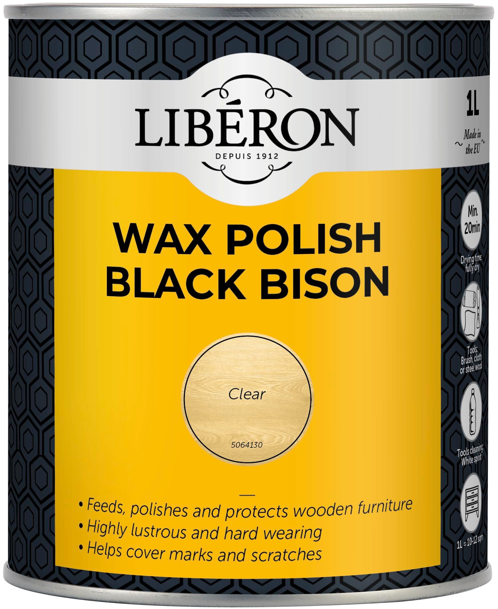 Wax Polish Black Bison Paste Clear 1L