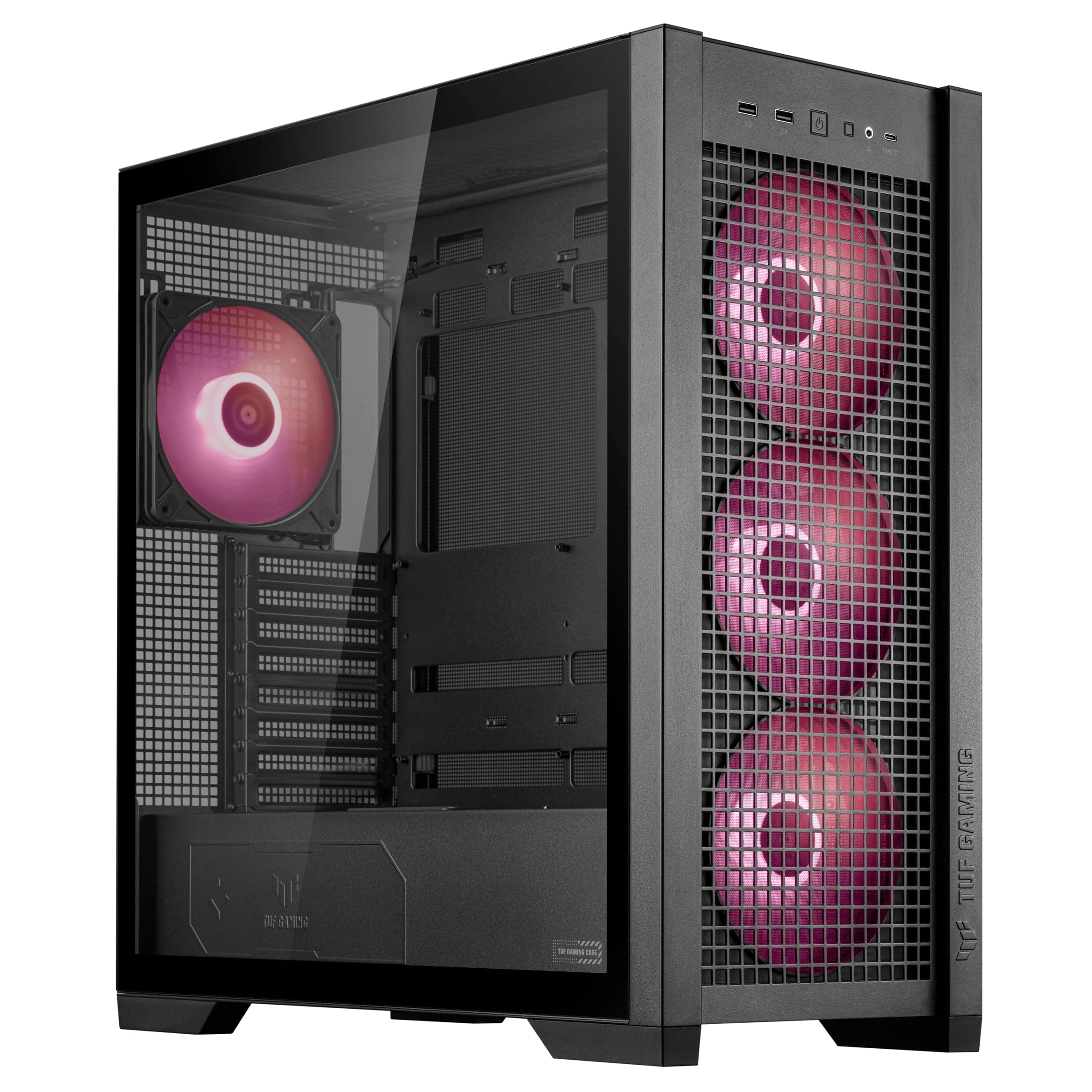 TUF Gaming GT302 ARGB ATX Mid-Tower Case Four 140x28mm ARGB Fans for Airflow & Static Pressure, Interchangeable Panel, Detachable top Panel, Hidden-Connector Motherboard Support