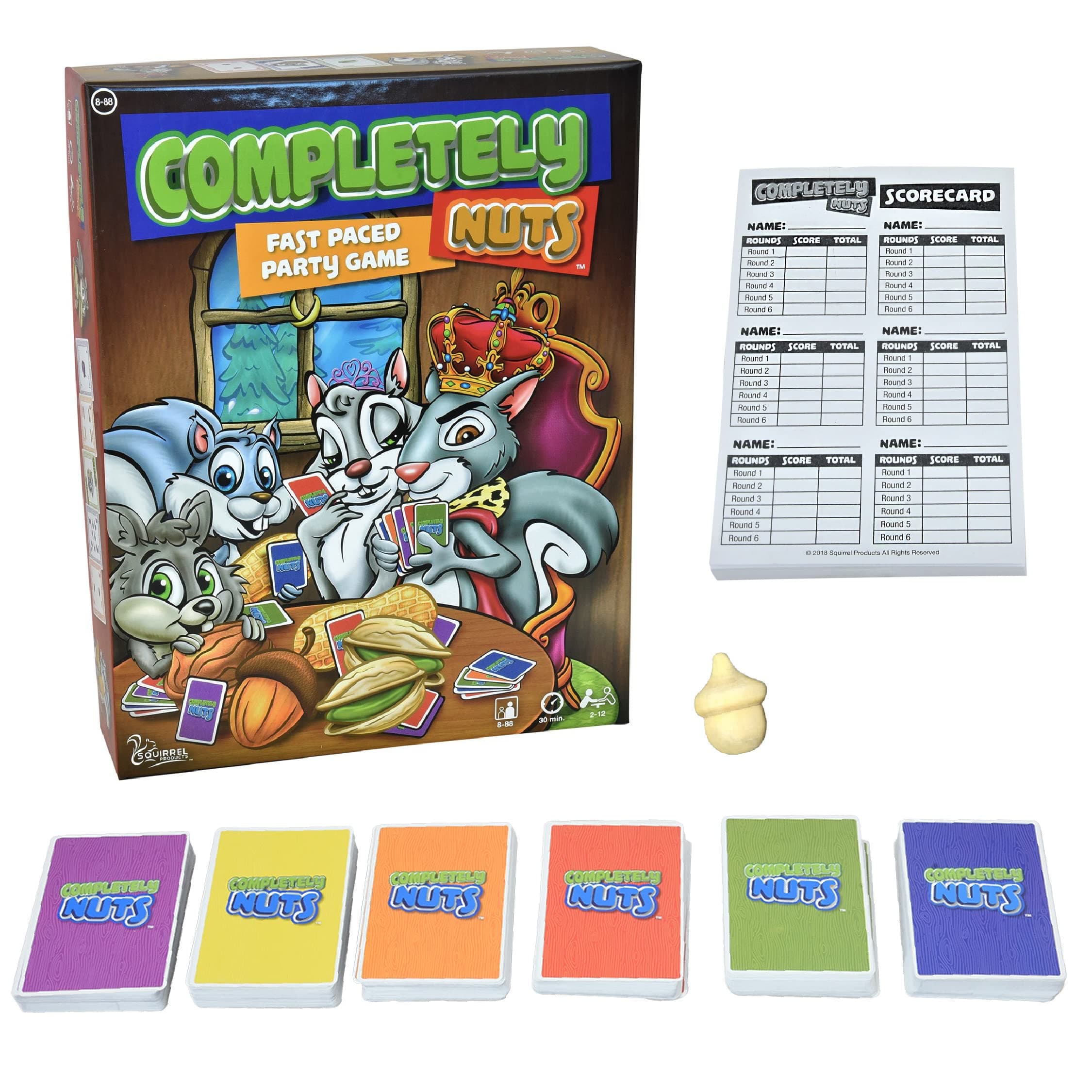 Squirrel Products Completely Nuts Fast Paced Party Game, Card Game for 2-12 Players Ages 8 and Up, Free for All Card Game for Family Game Night