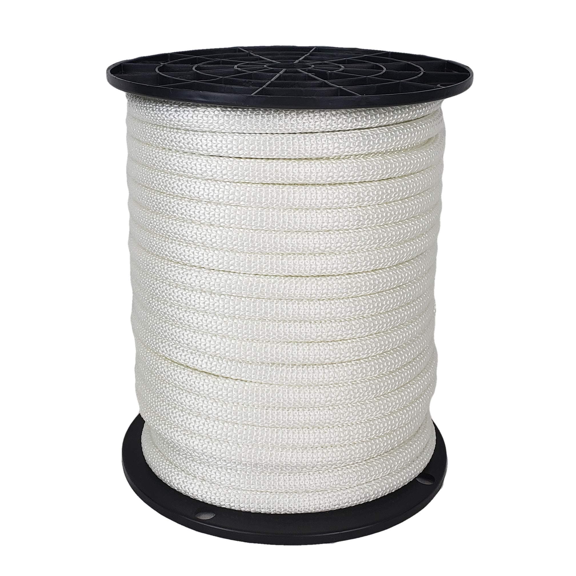 1/4 inch Wire Center Polyester Flagpole Rope - 100 Foot Spool | Industrial Grade - High UV and Abrasion Resistance - Tamper Resistant Steel Cable Core