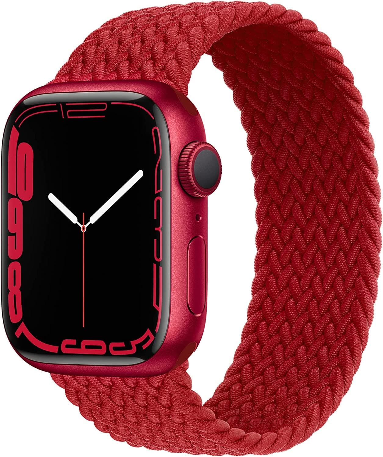 Braided Solo Loop Nylon Strap for Apple Watch, Elastic Bracelet for Series Ultra 2 | 9 | 8 Ultra | 8 | 7 | 6 | 5 | 4 | 3 | SE with metal connectors
