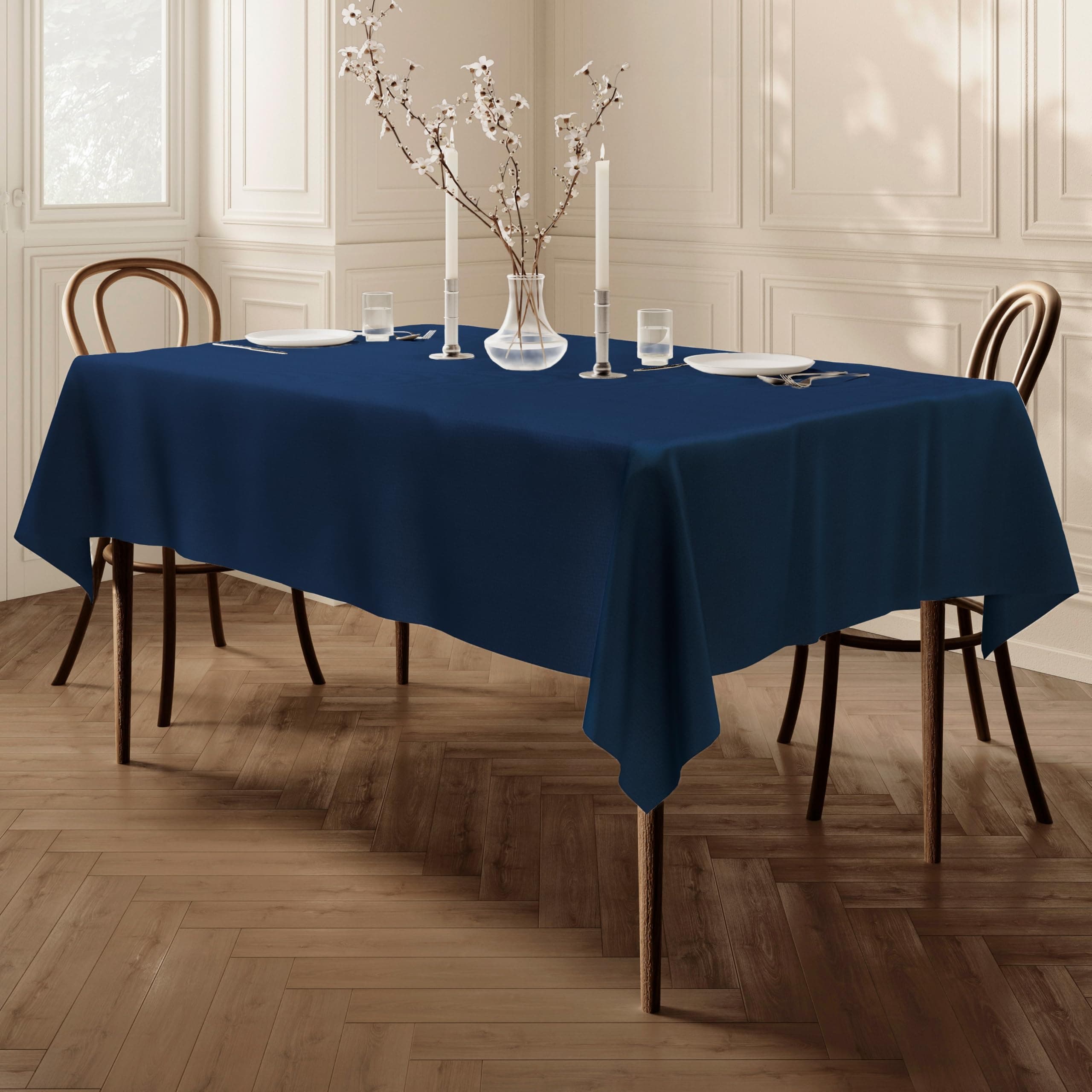 Quality Rectangular Fabric Tablecloth 140x180cm 55"x70" Navy