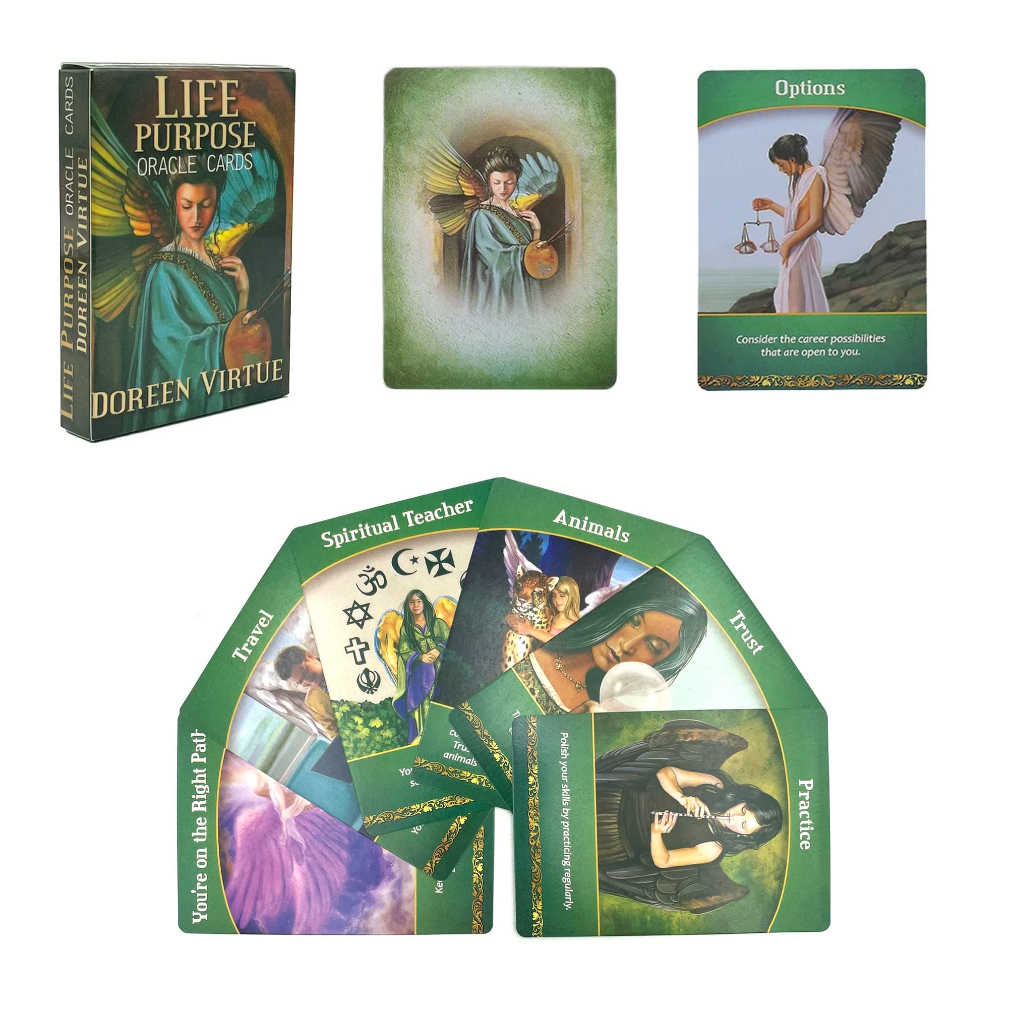 HOHAJIU A 44 Life Purpose Oracle Cards Pocket Version with E-Guidebook - Tarot Cards for Beginners - Oracle Deck with Meanings on Them